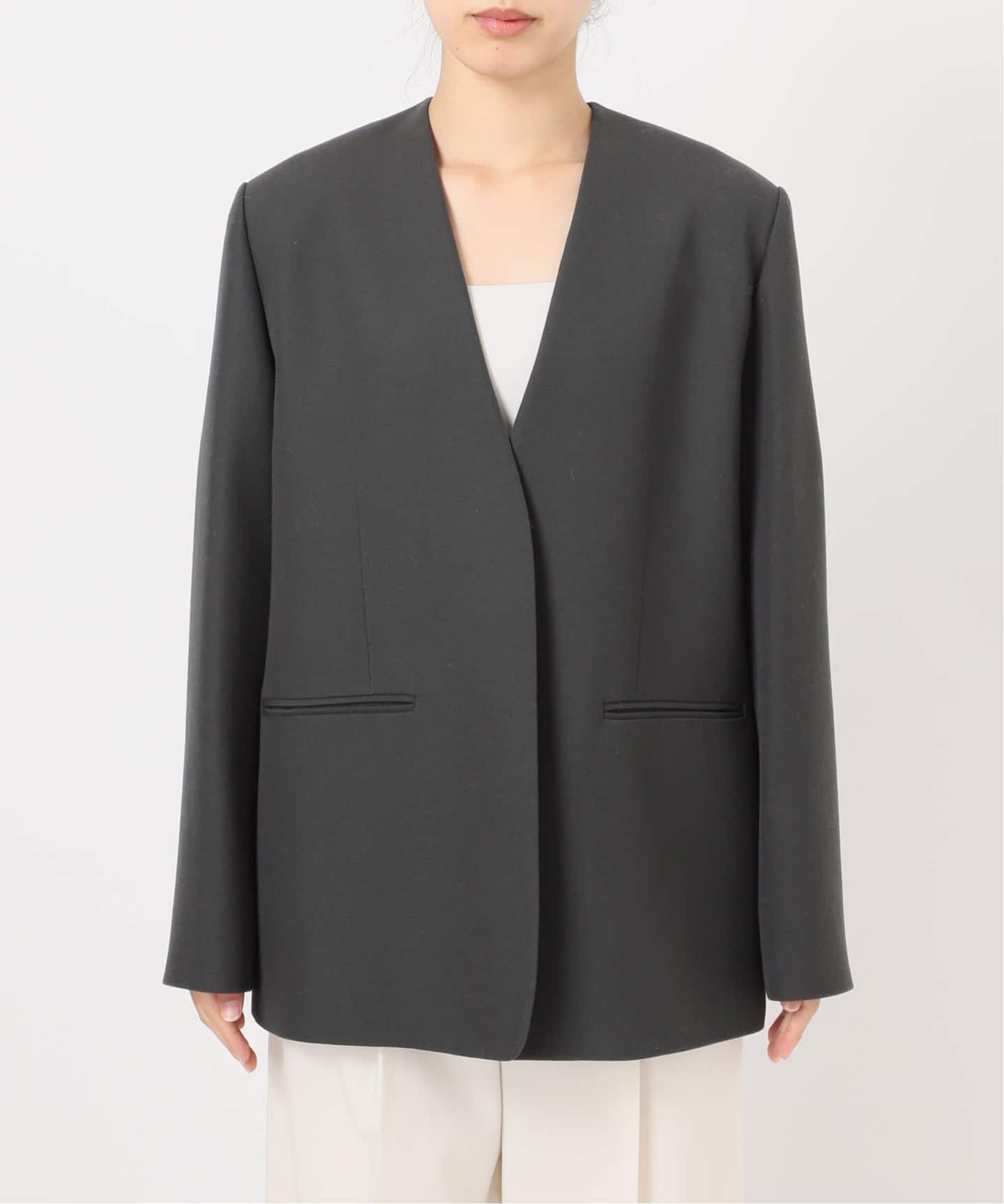 ELENI/エルニ プランプウールジャケット（ノーカラージャケット