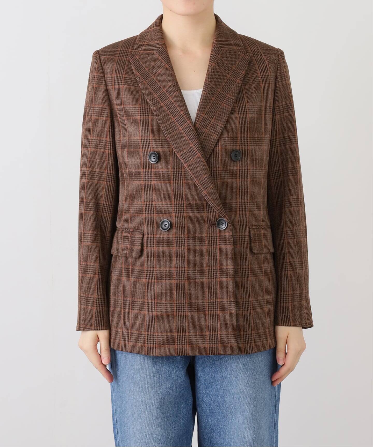 新品 ノーブル ピークドJK ピークドジャケット ブラウン 36 WEB・新宿店限定》ピークドラペルジャケット（テーラードジャケット