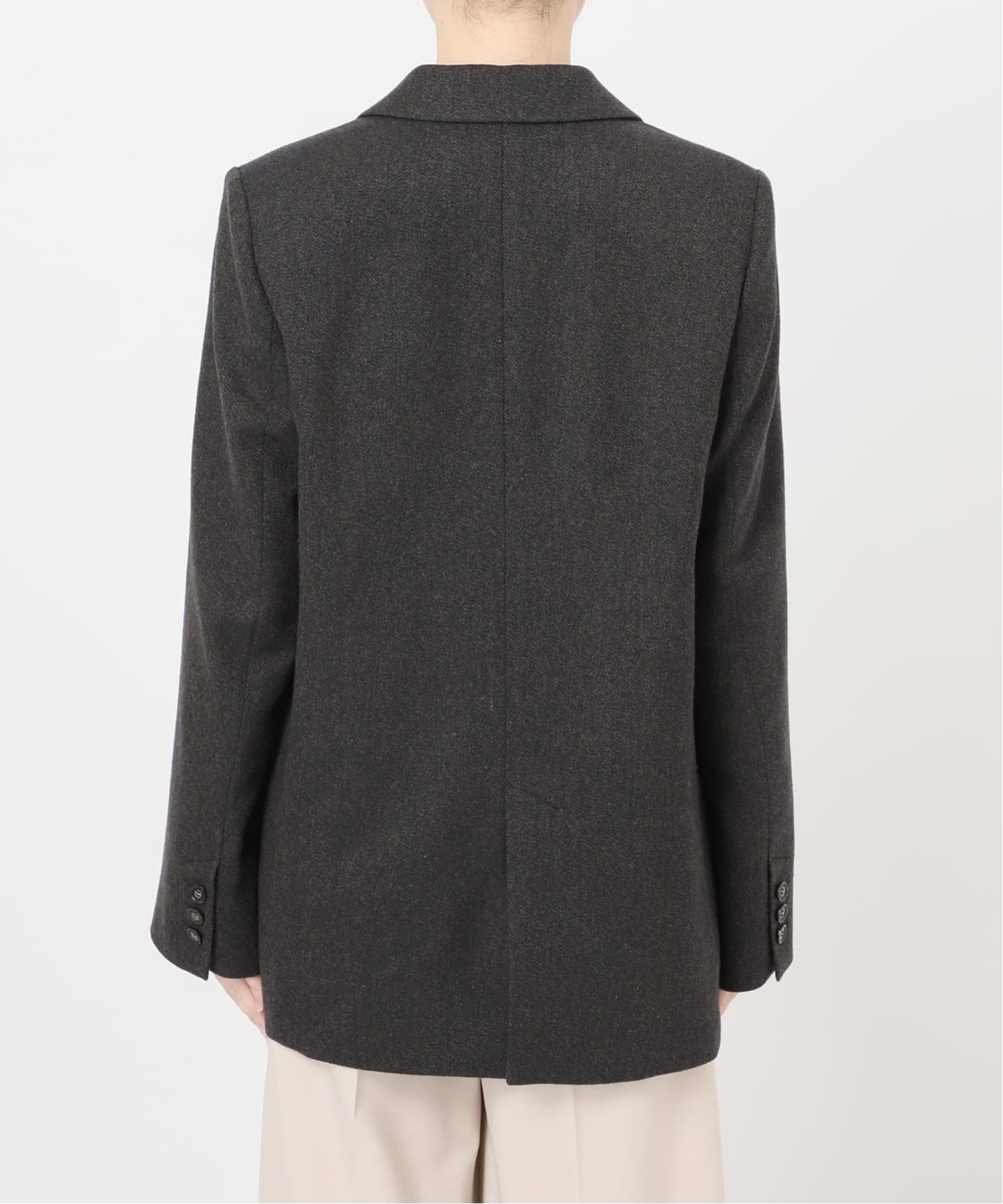 ネップツイードピークドラペルジャケット（テーラードジャケット