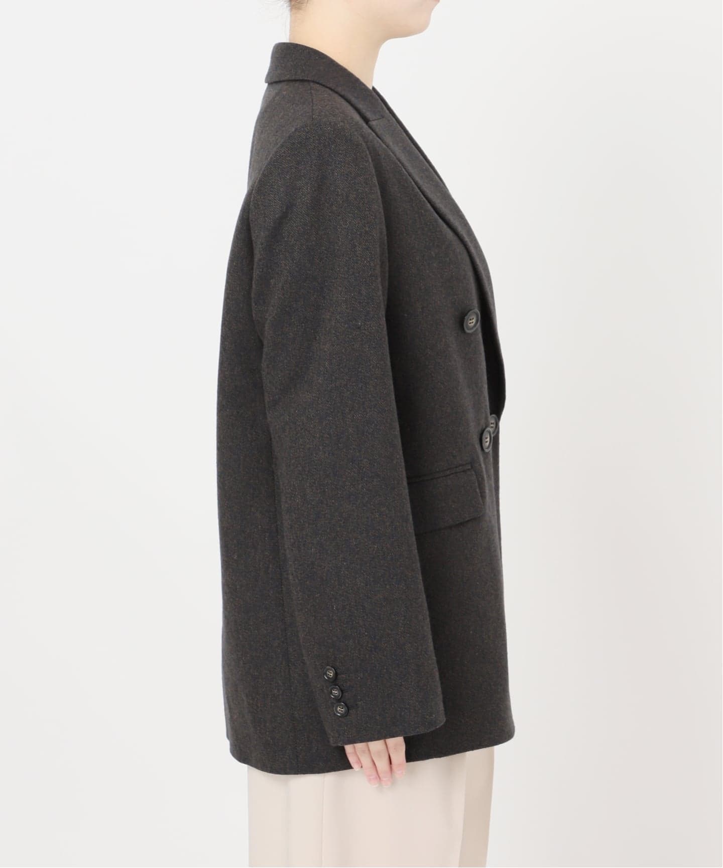 ネップツイードピークドラペルジャケット（テーラードジャケット