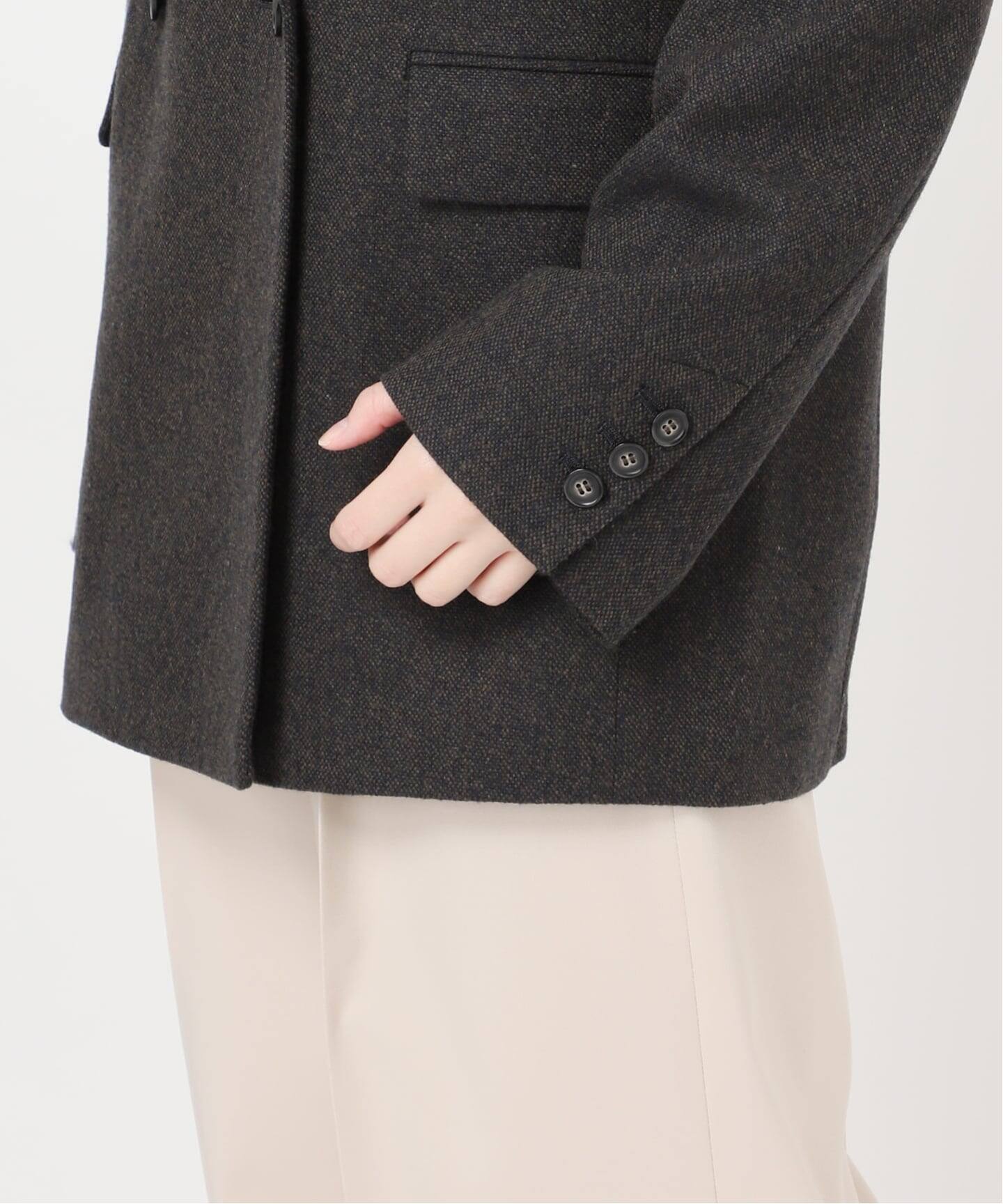 ネップツイードピークドラペルジャケット（テーラードジャケット