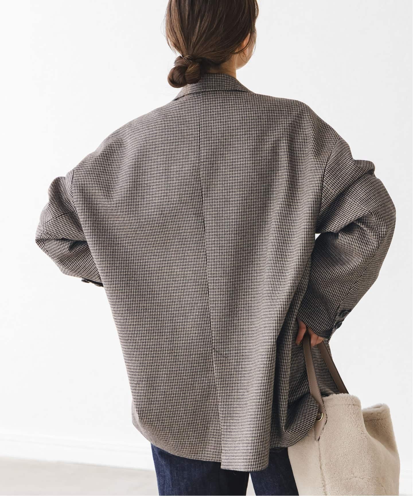 オーバーサイズチェックジャケット（テーラードジャケット