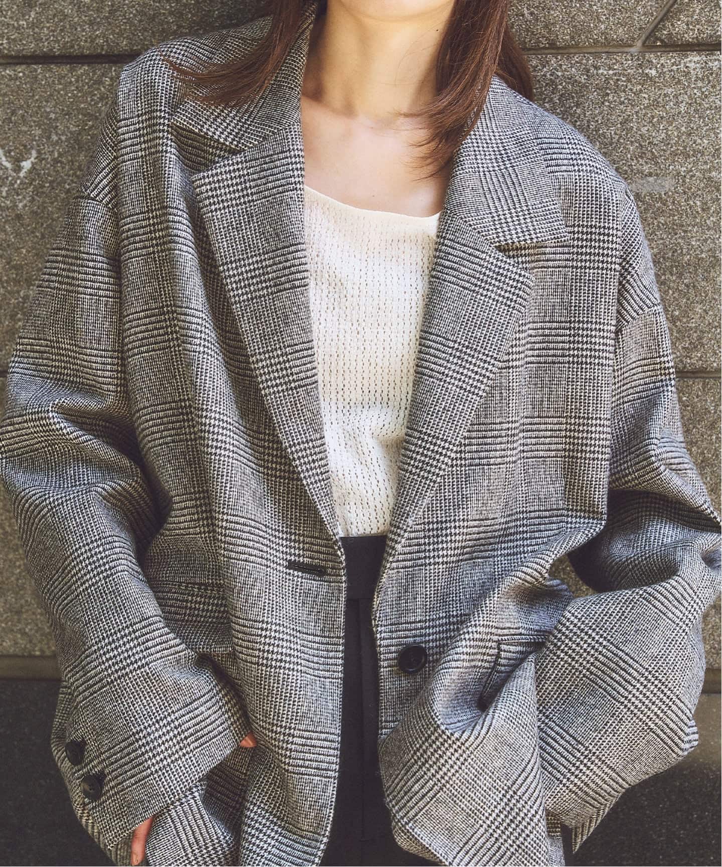 NOBLE オーバーサイズチェックジャケット オーバーサイズチェックジャケット（テーラードジャケット