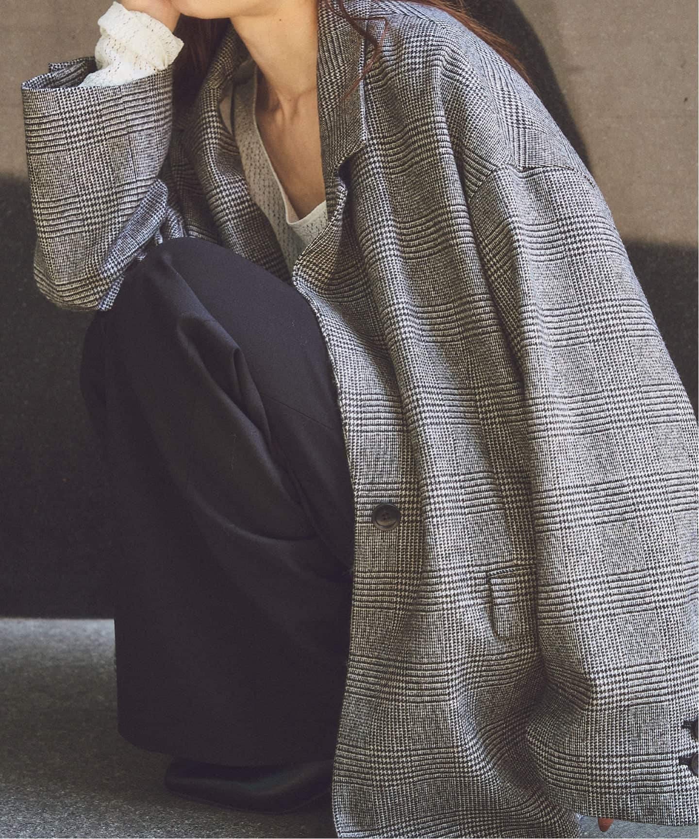 追加》オーバーサイズチェックジャケット（テーラードジャケット