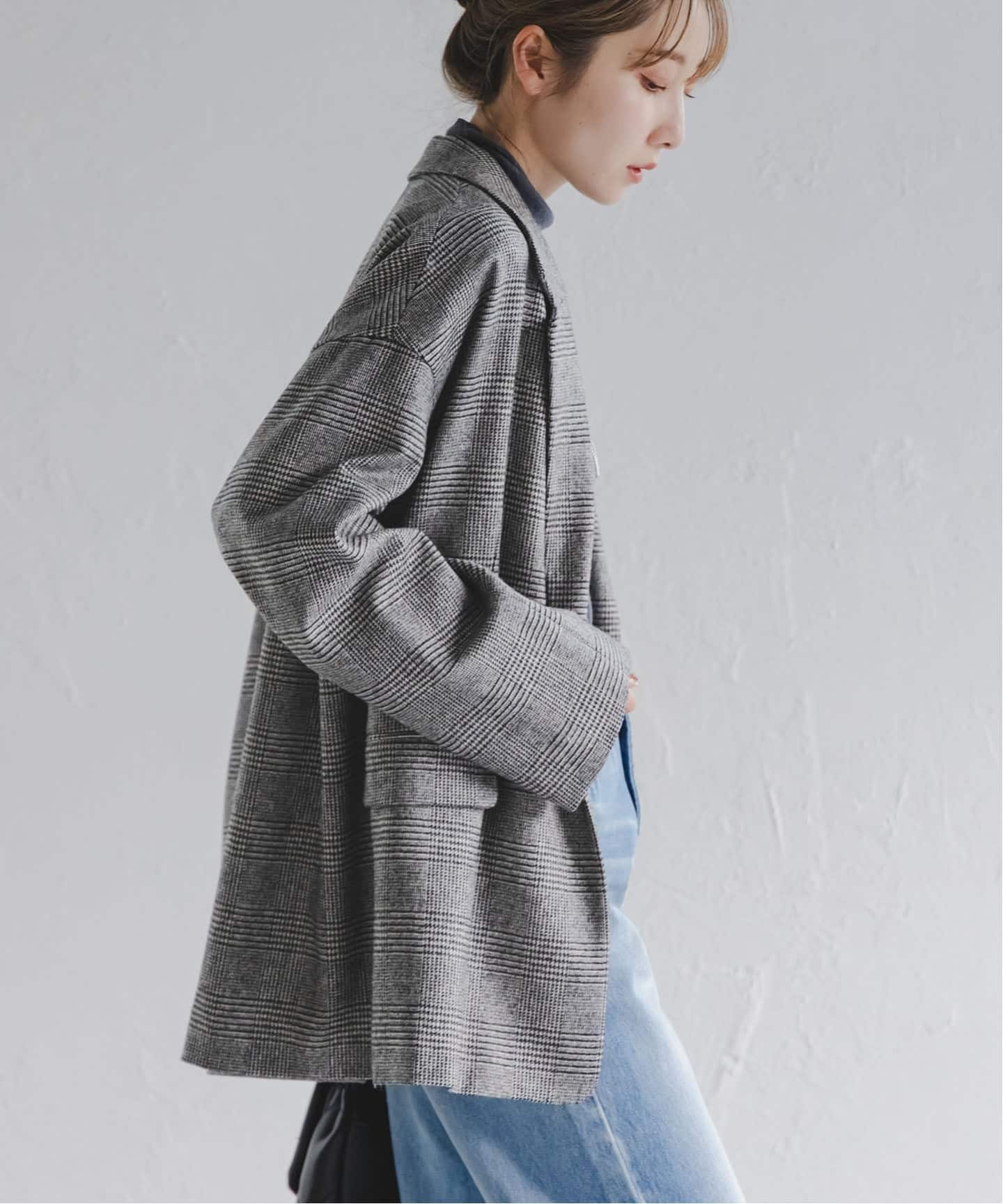 追加予約》オーバーサイズチェックジャケット（テーラード