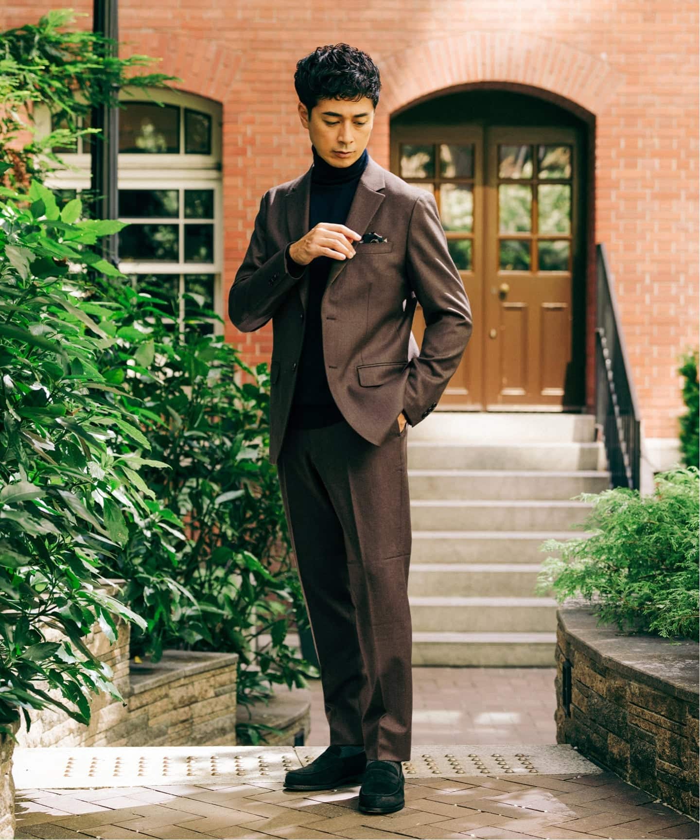 SUPER 120's ウールサキソニー 2ボタン ジャケット【セットアップ着用