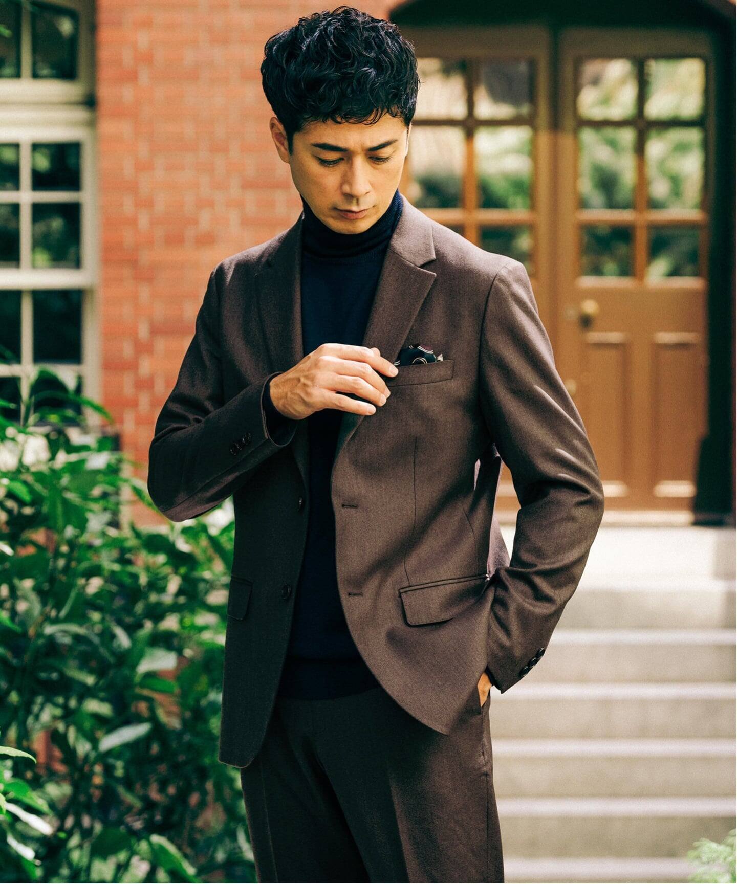 SUPER 120’s ウール サキソニー 2ボタン セットアップ　スーツ SUPER 120's ウールサキソニー 2ボタン ジャケット