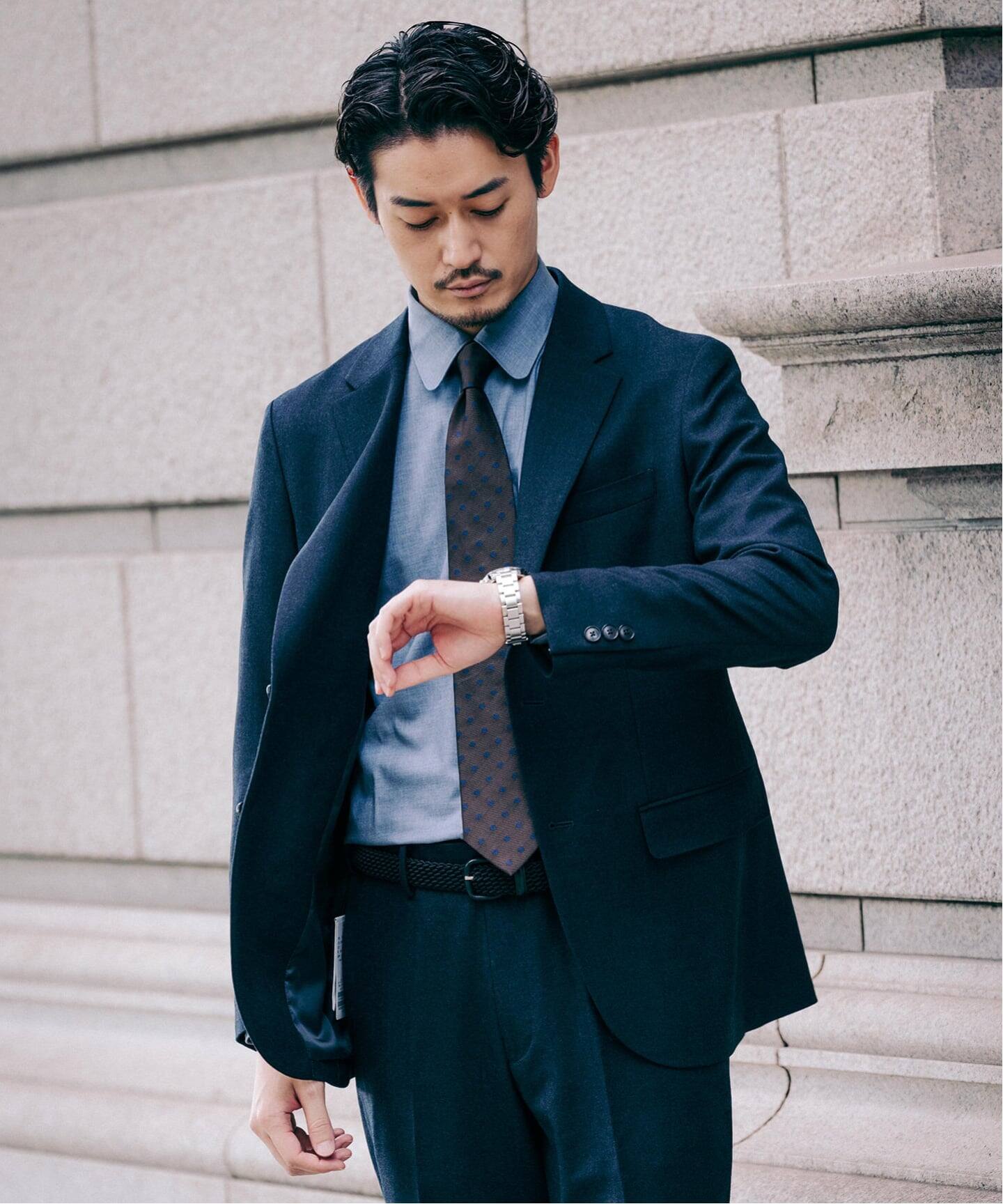 SUPER 120's ウールサキソニー 2ボタン ジャケット【セットアップ着用