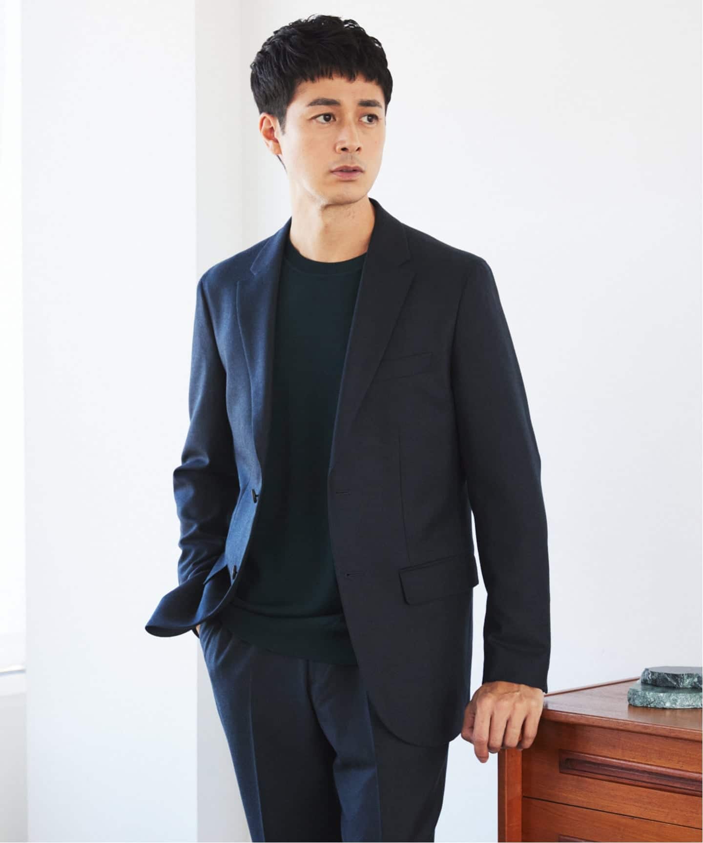 SUPER 120's ウールサキソニー 2ボタン ジャケット【セットアップ着用