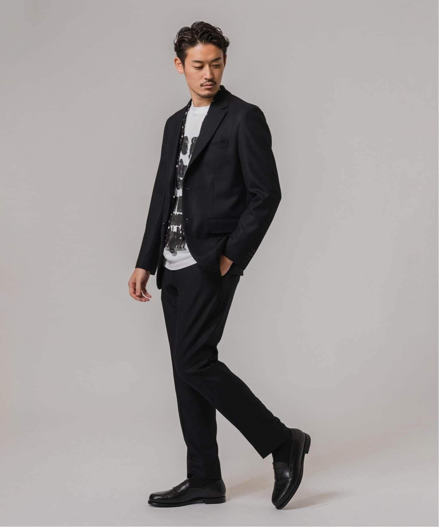 SUPER 120's ウールサキソニー 2ボタン ジャケット【セットアップ着用