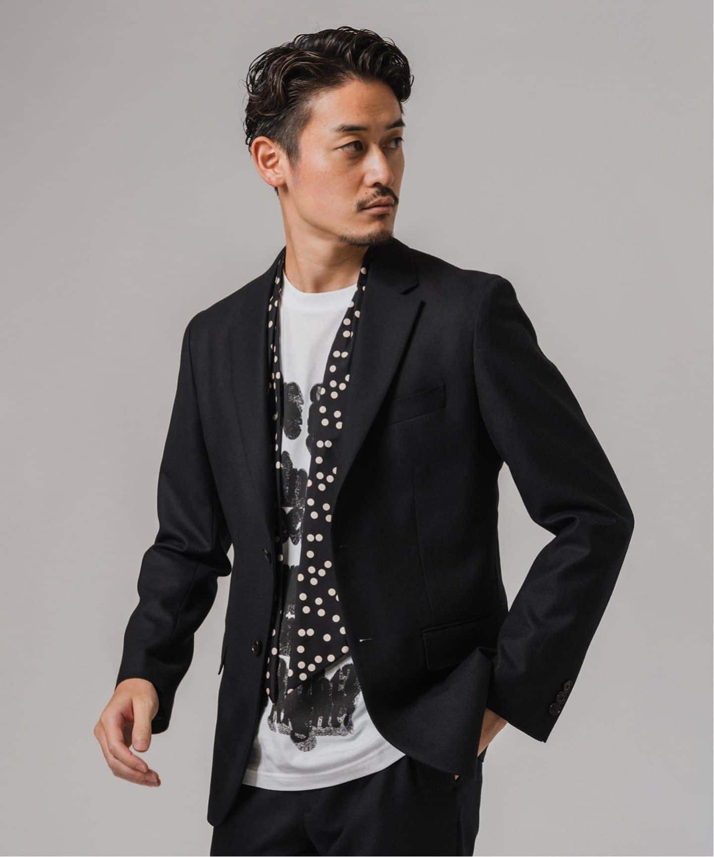 SUPER 120's ウールサキソニー 2ボタン ジャケット【セットアップ着用