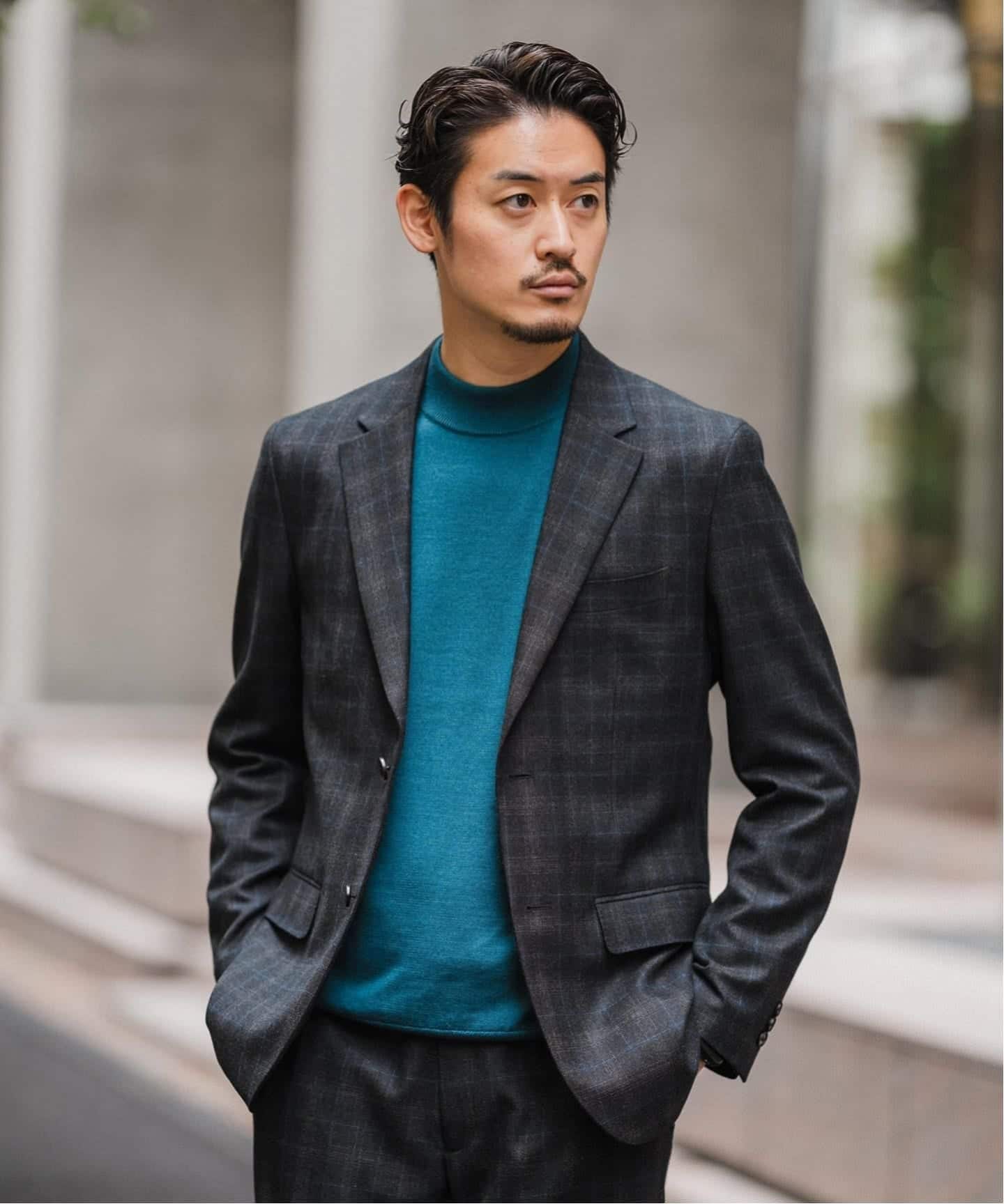 SUPER 120's ウールサキソニー 2ボタン ジャケット【セットアップ着用