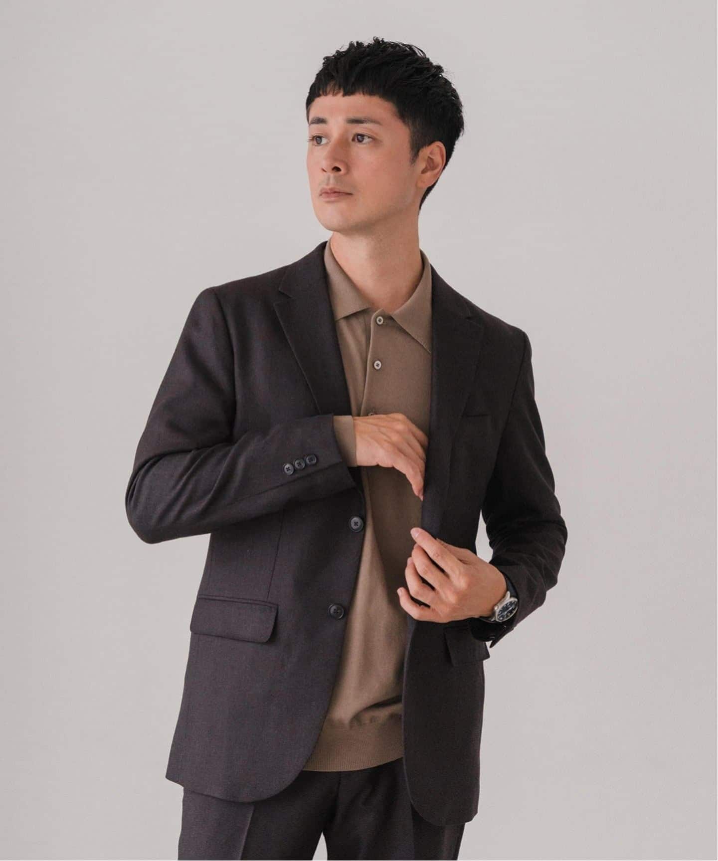 【美品】ウールサキソニー 2ボタン ジャケット　セットアップ SUPER 120's ウールサキソニー 2ボタン ジャケット【セットアップ着用