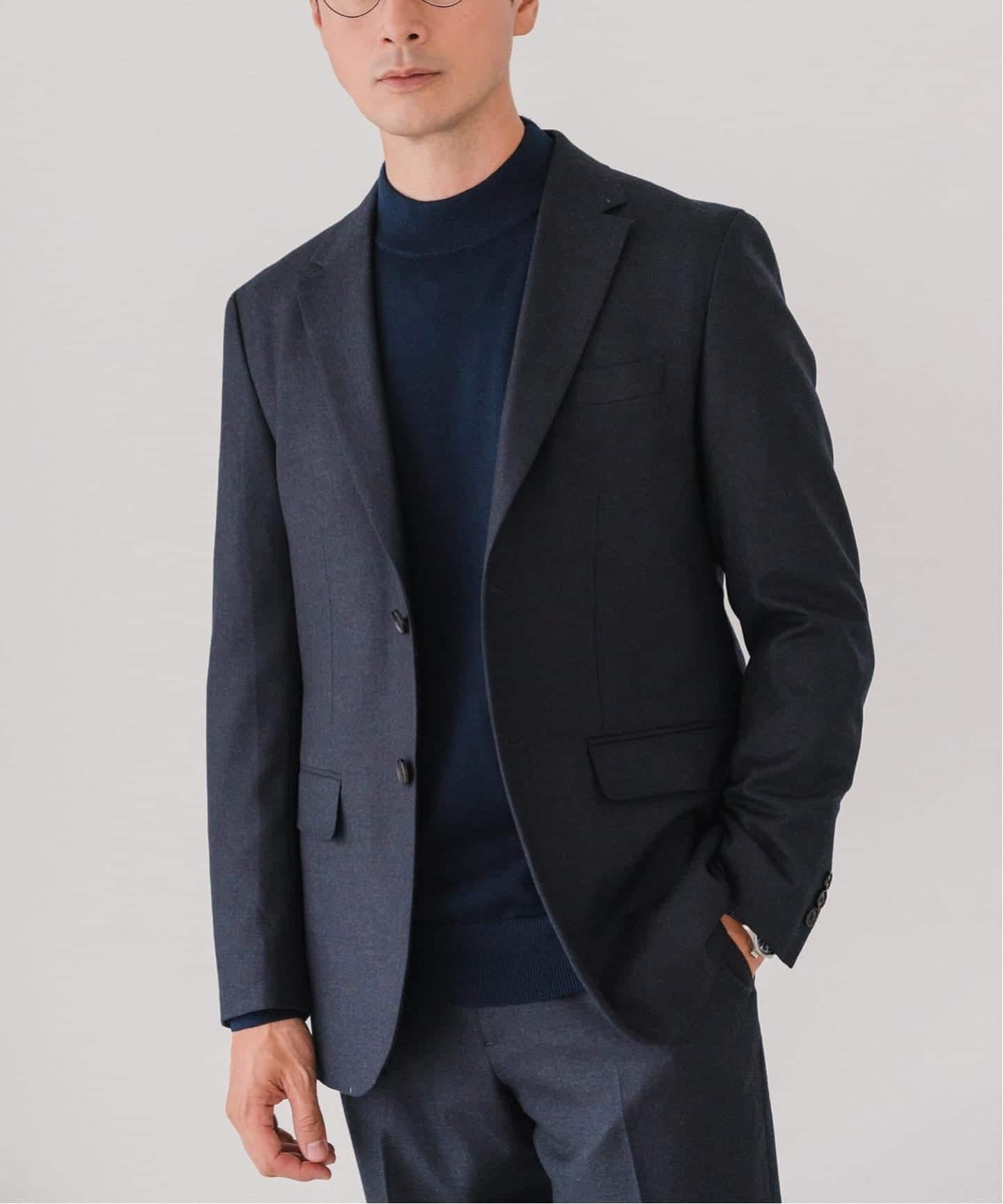 SUPER 120's ウールサキソニー 2ボタン ジャケット【セットアップ着用