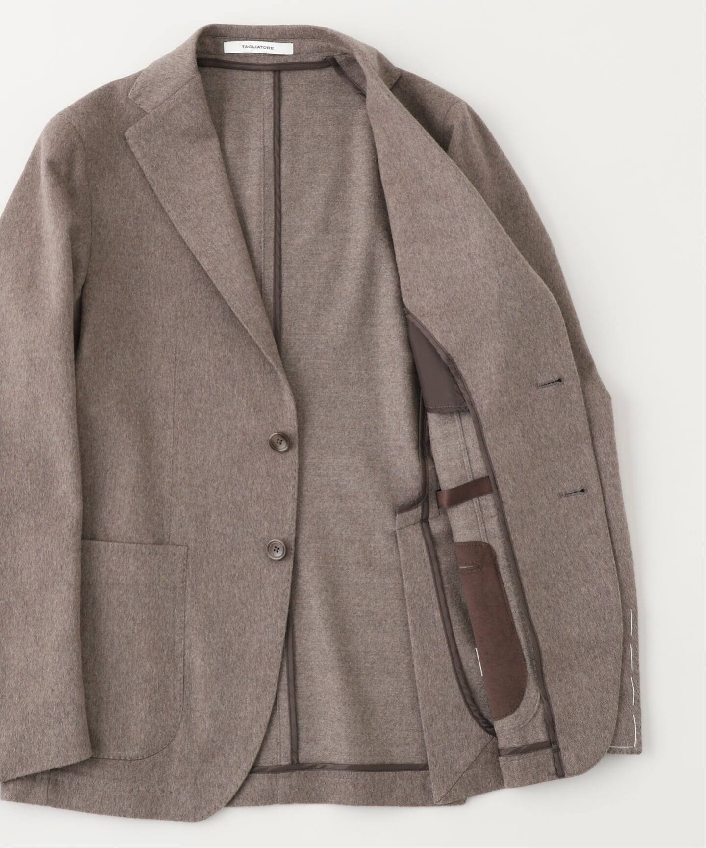 未使用 タリアトーレ テーラードジャケット ウール100% ブラウン 50 TAGLIATORE (タリアトーレ) WoolCashmere Solid JK（その他ジャケット