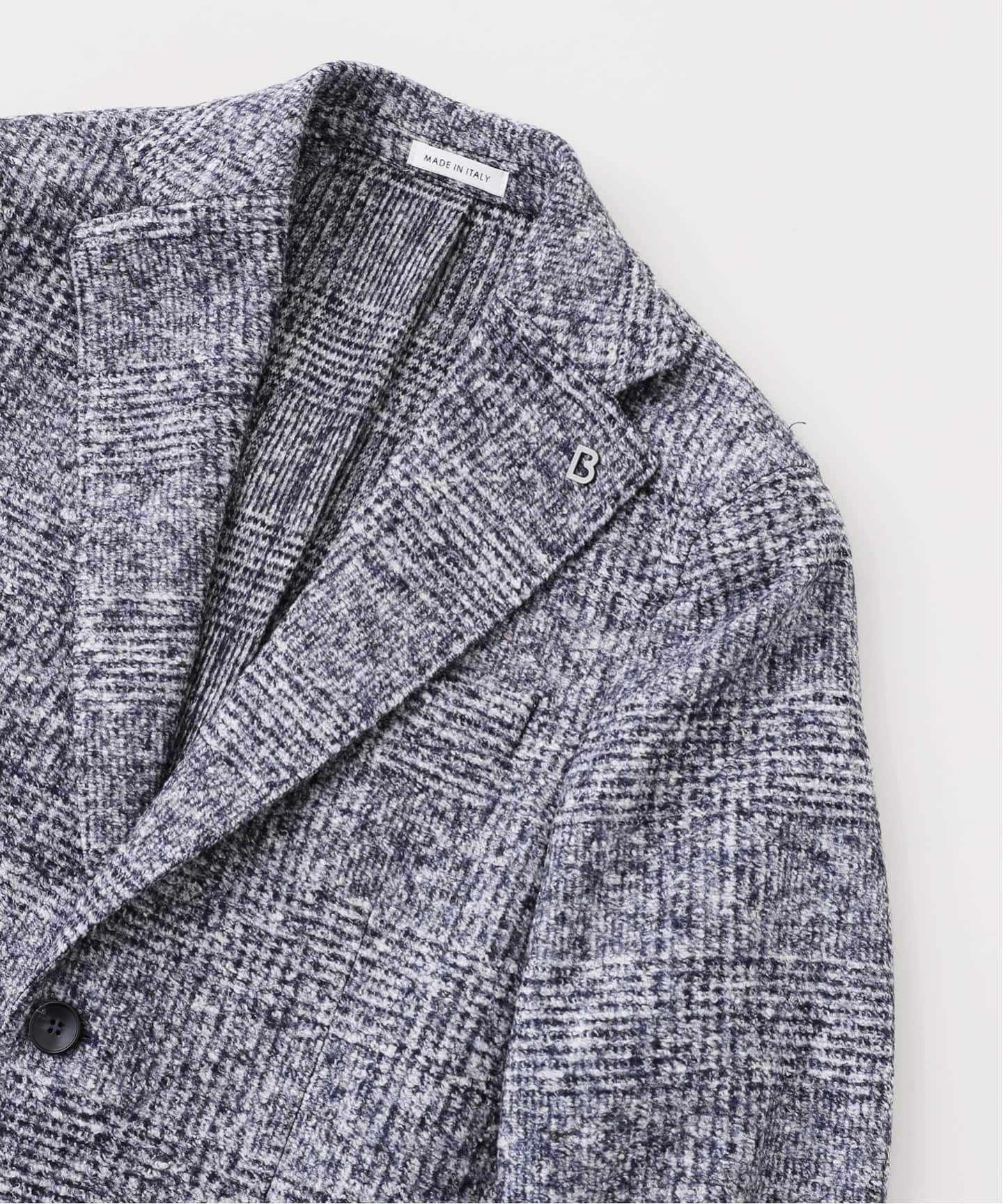 BRERAS GlenPlaid　ネービー テーラードジャケット BRERAS (ブレラス) Jersey GlenPlaid ジャケット（その他ジャケット