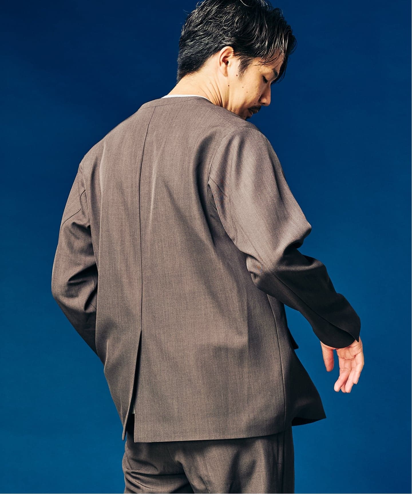 417 エディフィス（417 EDIFICE）/”4WAYストレッチ” ノーカラージャケット 4WAYストレッチ” ノーカラージャケット（テーラードジャケット）｜417