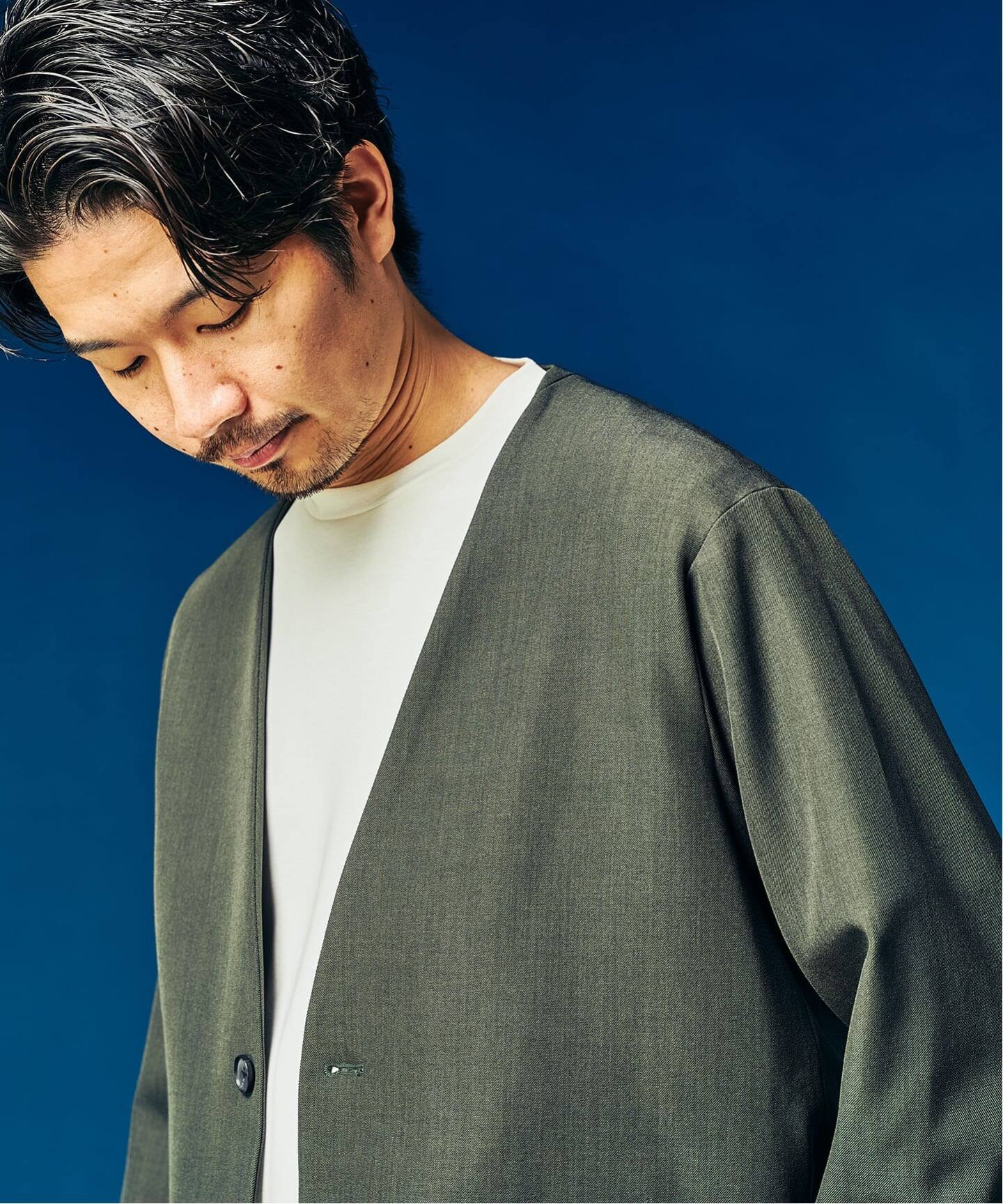 4WAYストレッチ” ノーカラージャケット（テーラードジャケット）｜417
