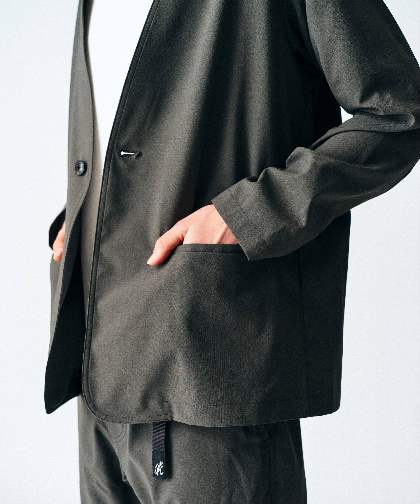 ON ブラック ウェザージャケット【新品】 Reflax PBT ウェザーst ジャケット（ノーカラージャケット）｜417