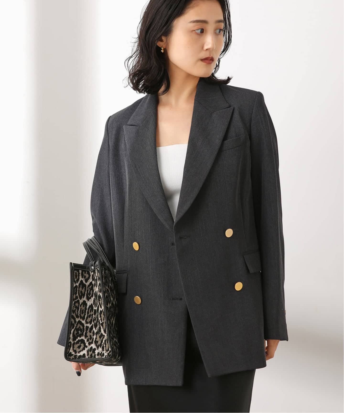 【美品】ジャーナルスタンダードレサージュ ヴィスポリギャバベスト グレー journal standard L'essage（ジャーナルスタンダードレサージュ）の