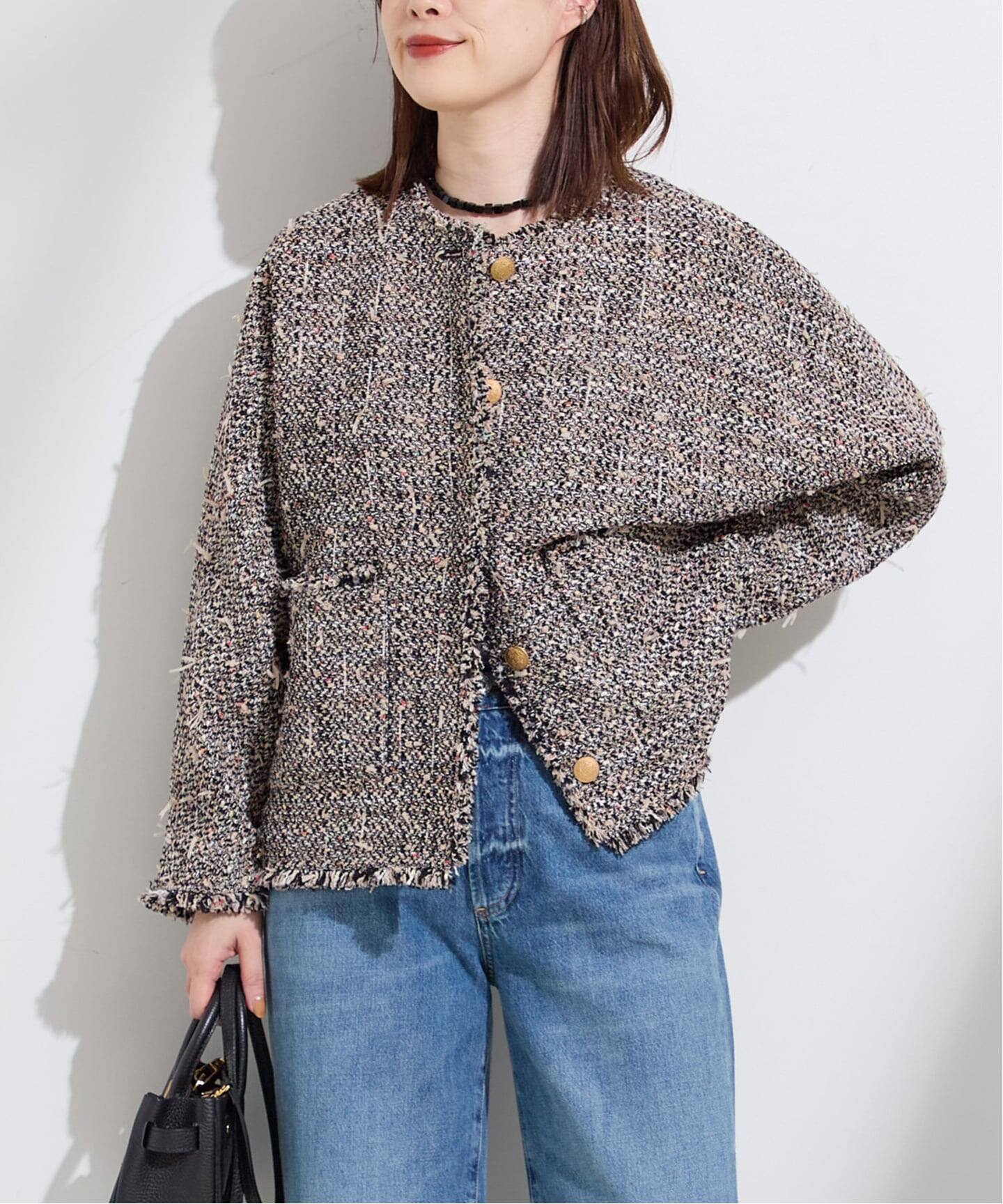 追加3》GIOLICATWEED ドルマンジャケット（ノーカラージャケット