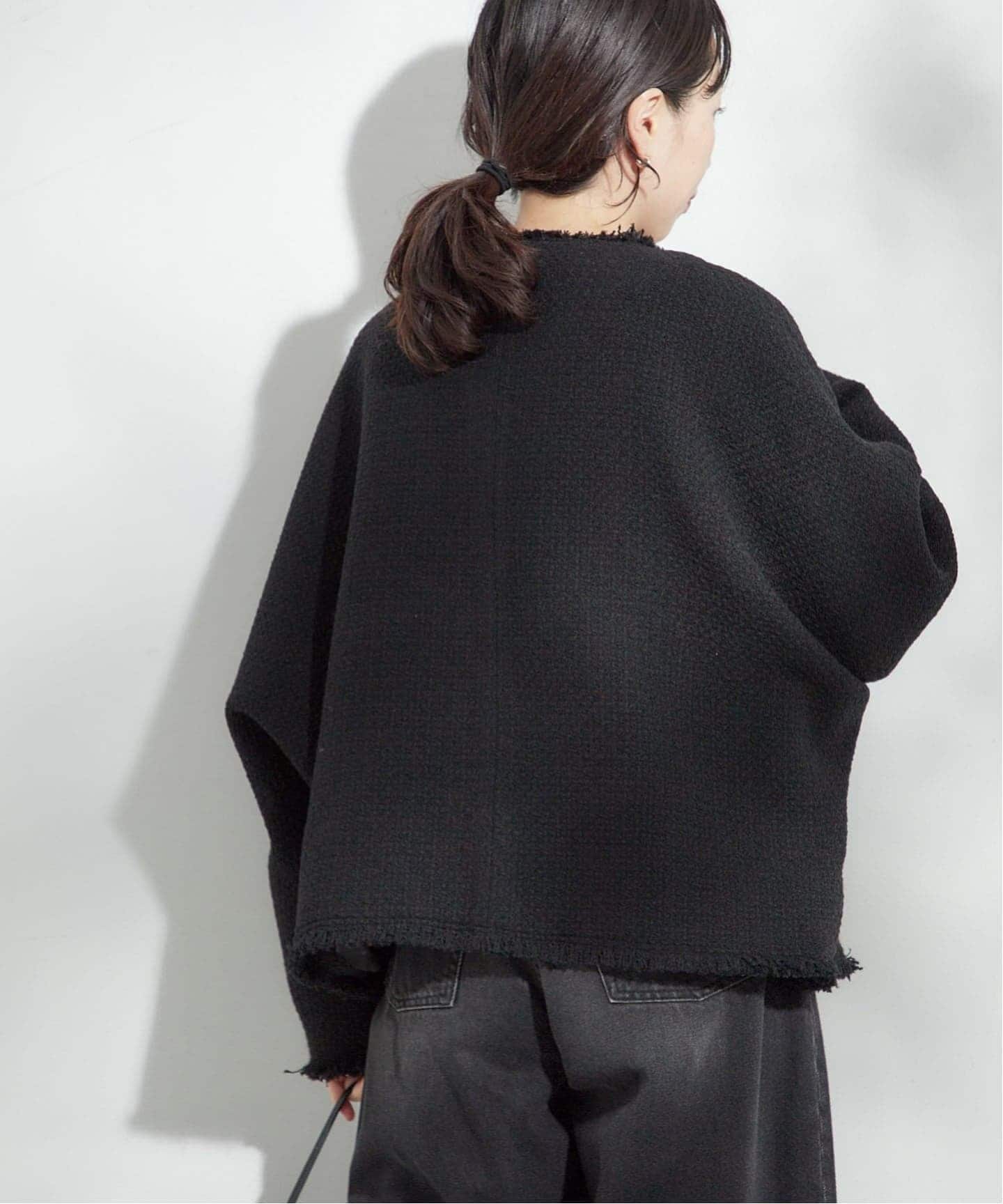 追加3》GIOLICATWEED ドルマンジャケット（ノーカラージャケット