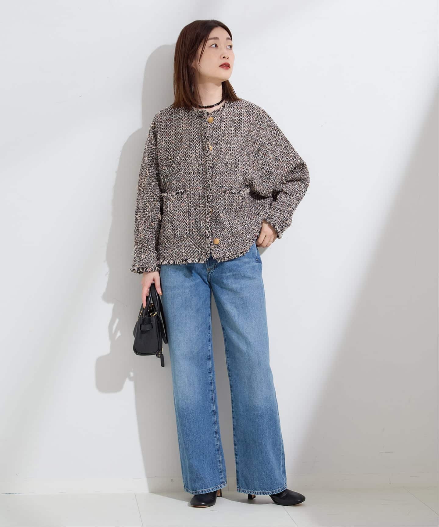 追加3》GIOLICATWEED ドルマンジャケット（ノーカラージャケット