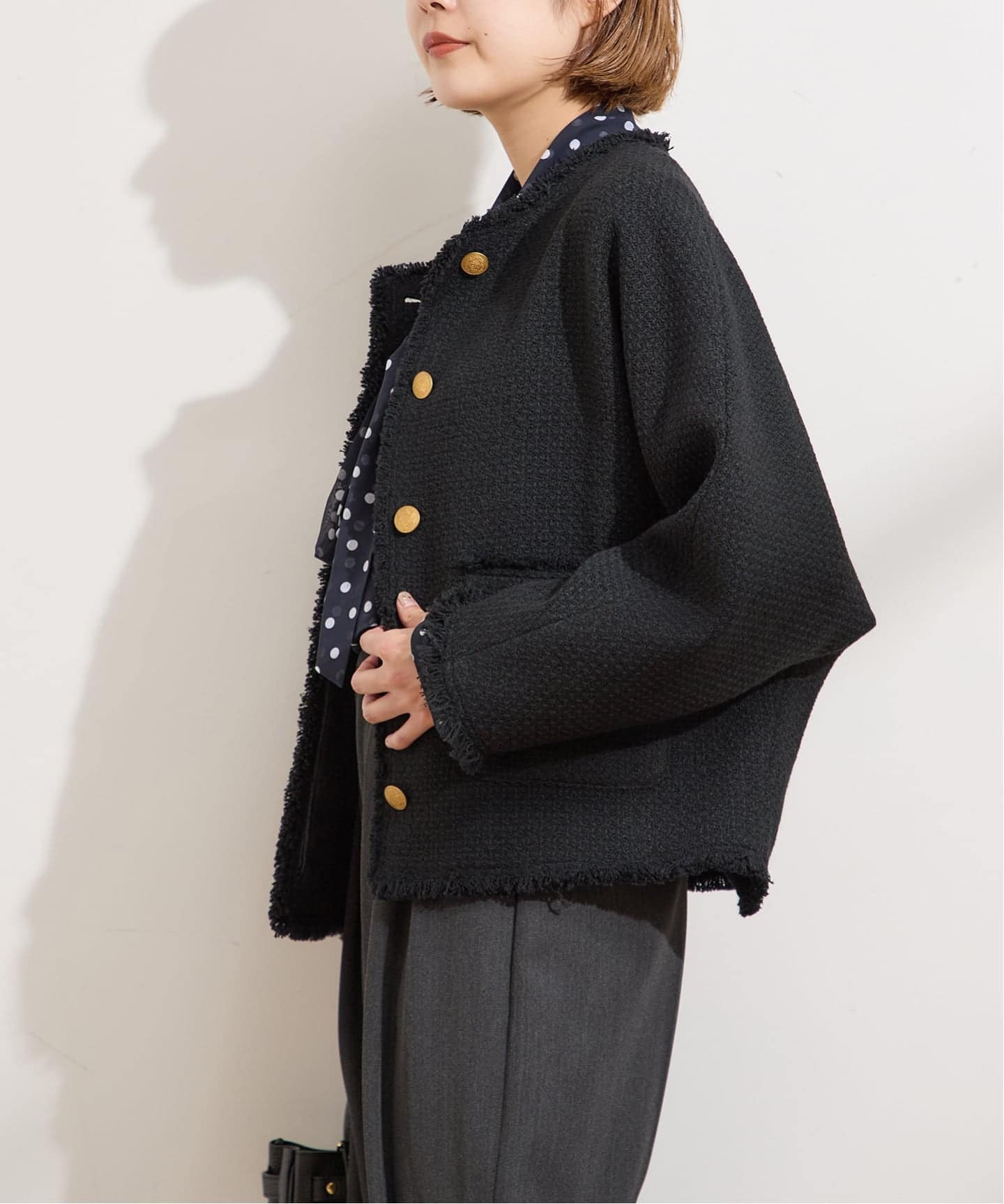 新品タグ付き♪ジャーナルスタンダードレサージュ【23SS】ノーカラージャケット 2025年最新】journal standard L'essage レディース ノーカラー