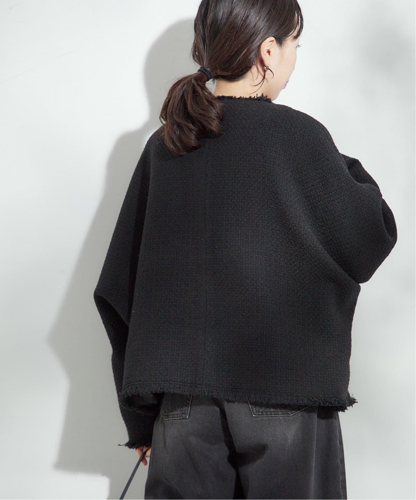 追加2》GIOLICATWEED ドルマンジャケット（ノーカラージャケット