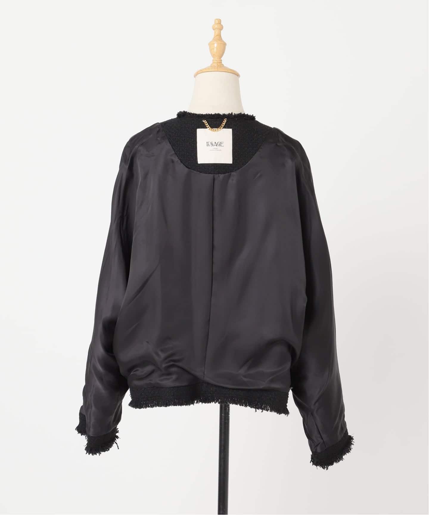 【極美品】ジャーナルスタンダードレサージュ　ノーカラージャケット　黒　2 journal standard L'essage（ジャーナルスタンダードレサージュ