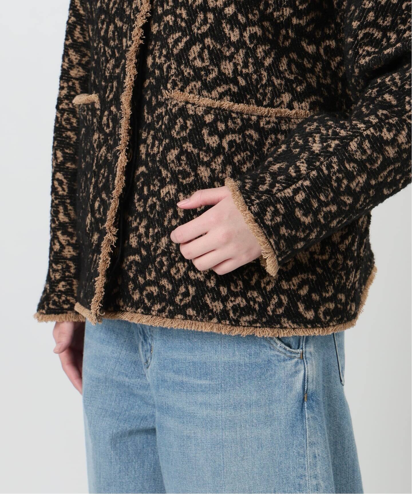 SP】GIOLICA LEOPARDドルマンジャケット（ノーカラージャケット