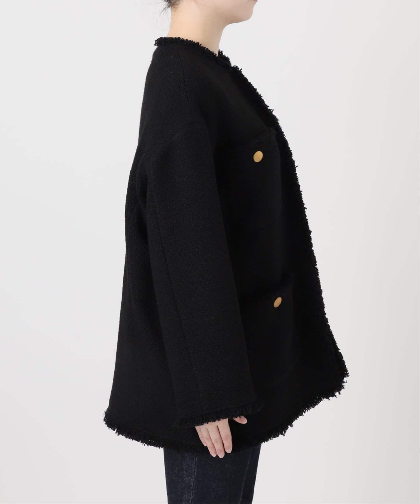 GIOLICAツイードBIGジャケット　ジャーナルスタンダードレサージュ GIOLICAツイードBIGジャケット（ノーカラージャケット