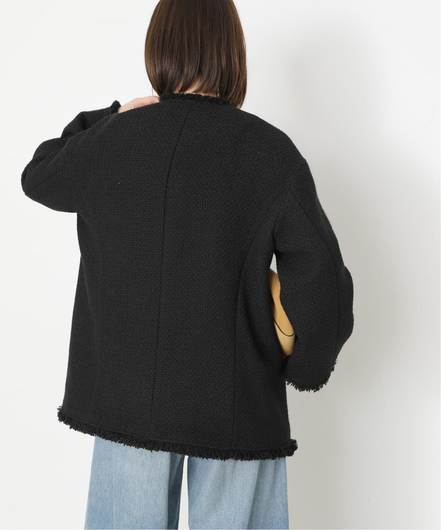 追加2》GIOLICAツイードBIGジャケット（ノーカラージャケット