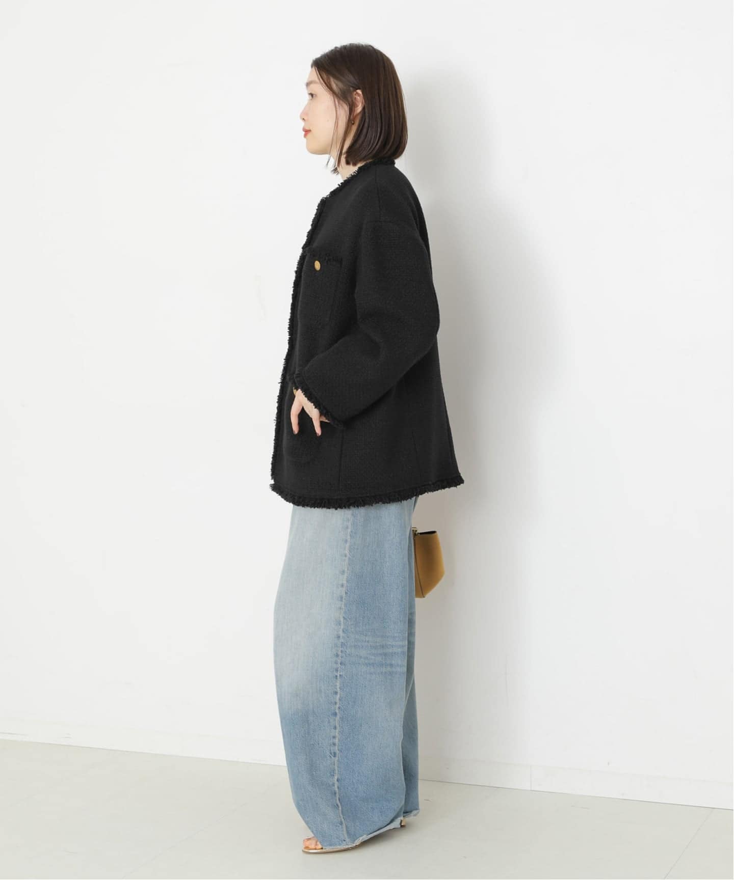 追加2》GIOLICAツイードBIGジャケット（ノーカラージャケット