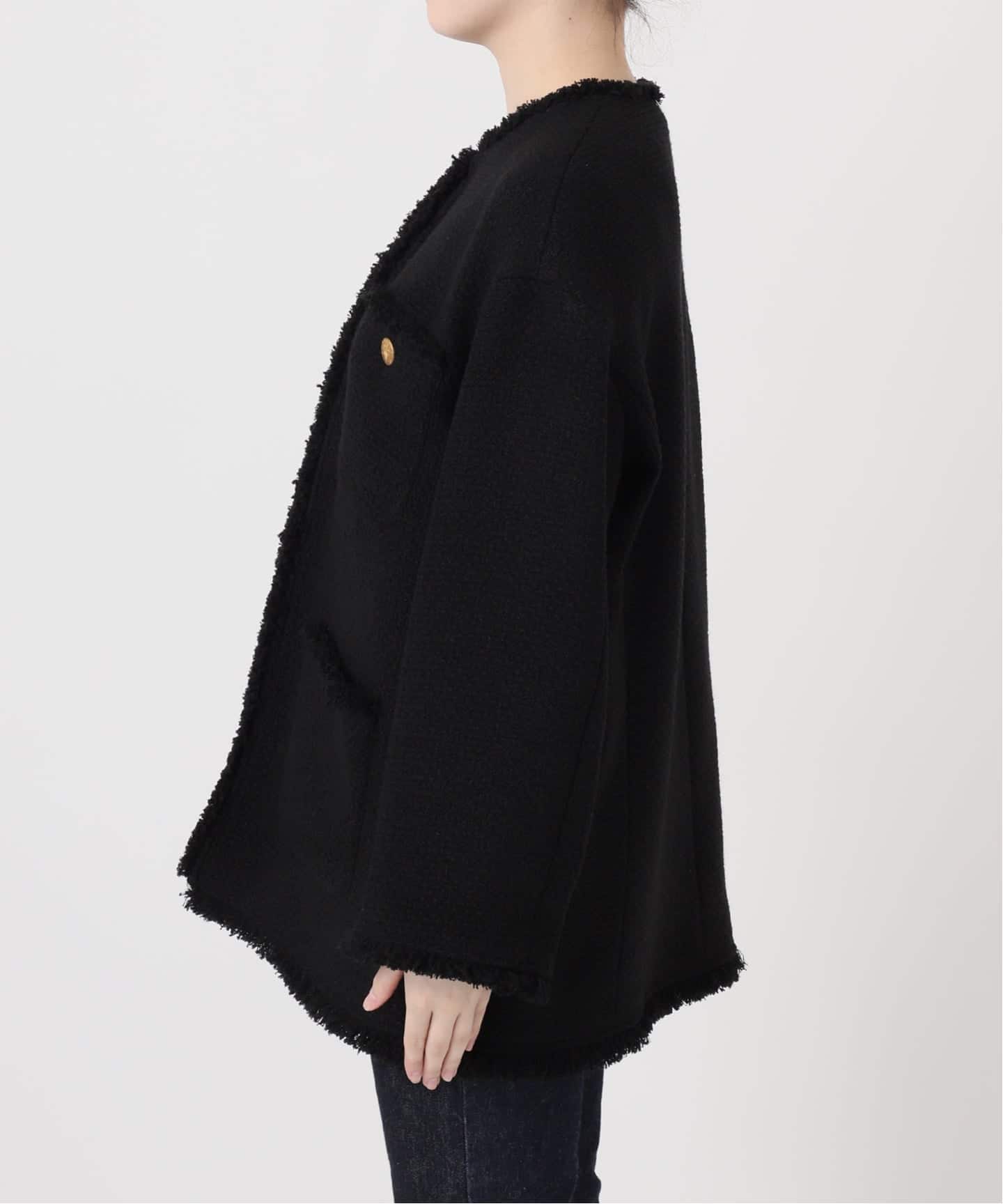 GIOLICAツイード BIGジャケット　レサージュ　9/2発送可能 journal standard L'essage ジャケット ノーカラージャケット