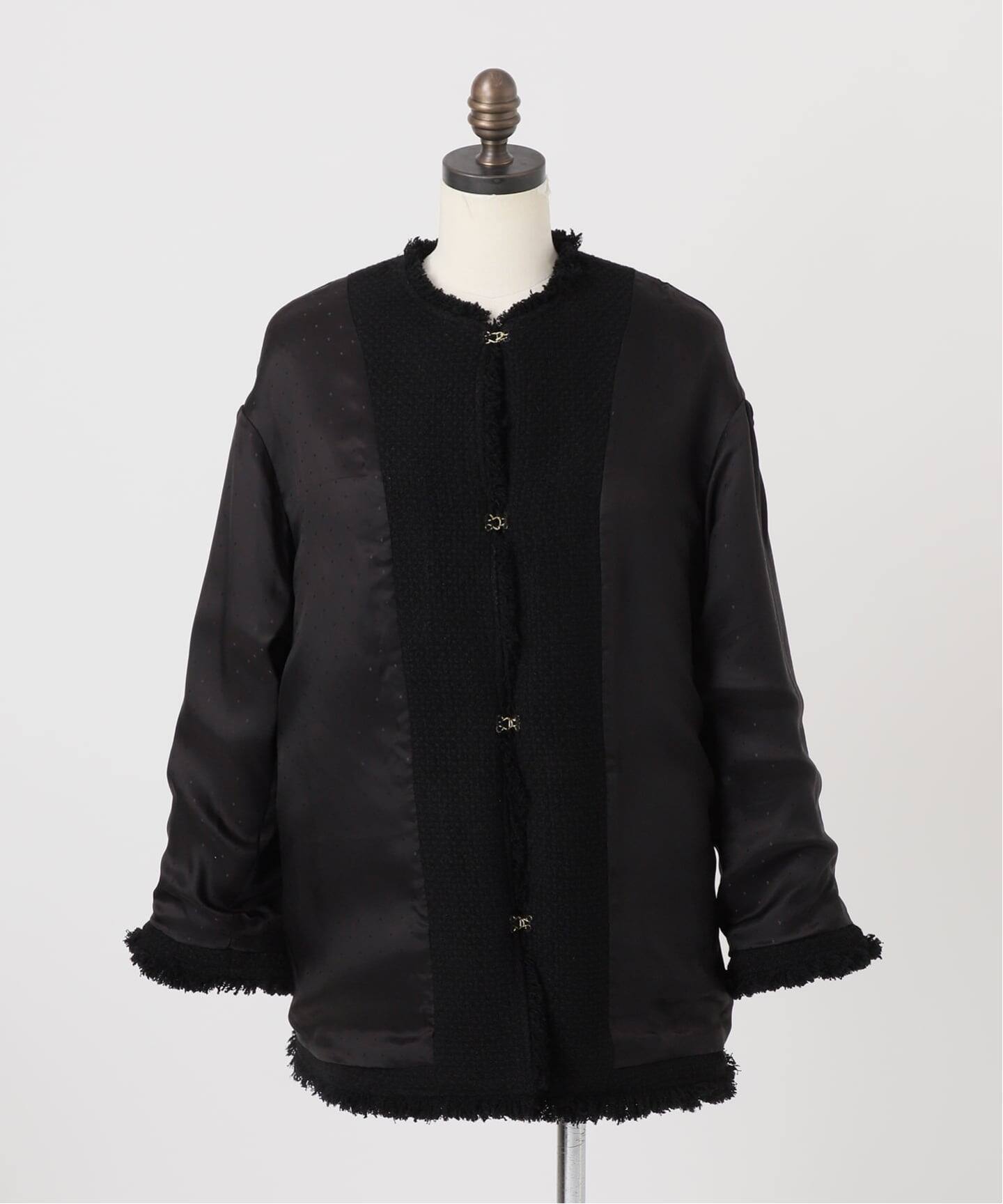 追加2》GIOLICAツイードBIGジャケット（ノーカラージャケット