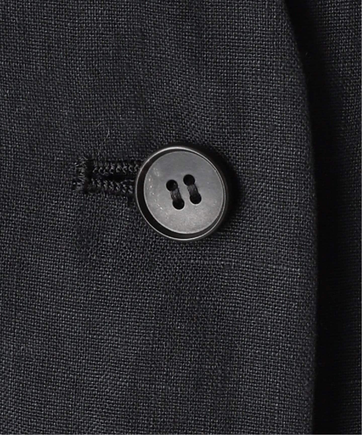 追加》リネンキャンバスフレアジャケット（ノーカラージャケット