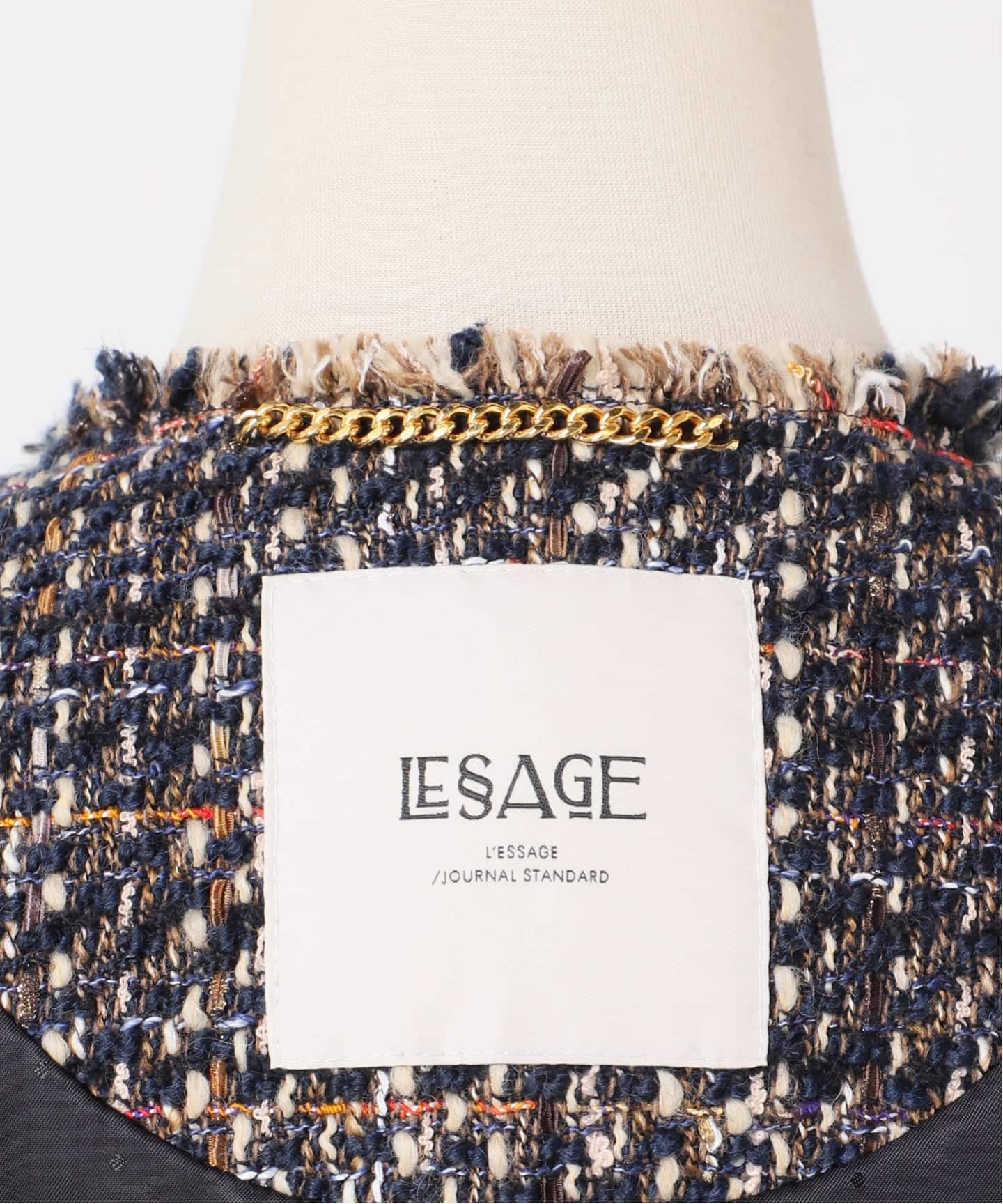 ジャーナルスタンダードレサージュ　GIOLICA ツイード　ノーカラージャケット journal standard L'essage（ジャーナルスタンダードレサージュ