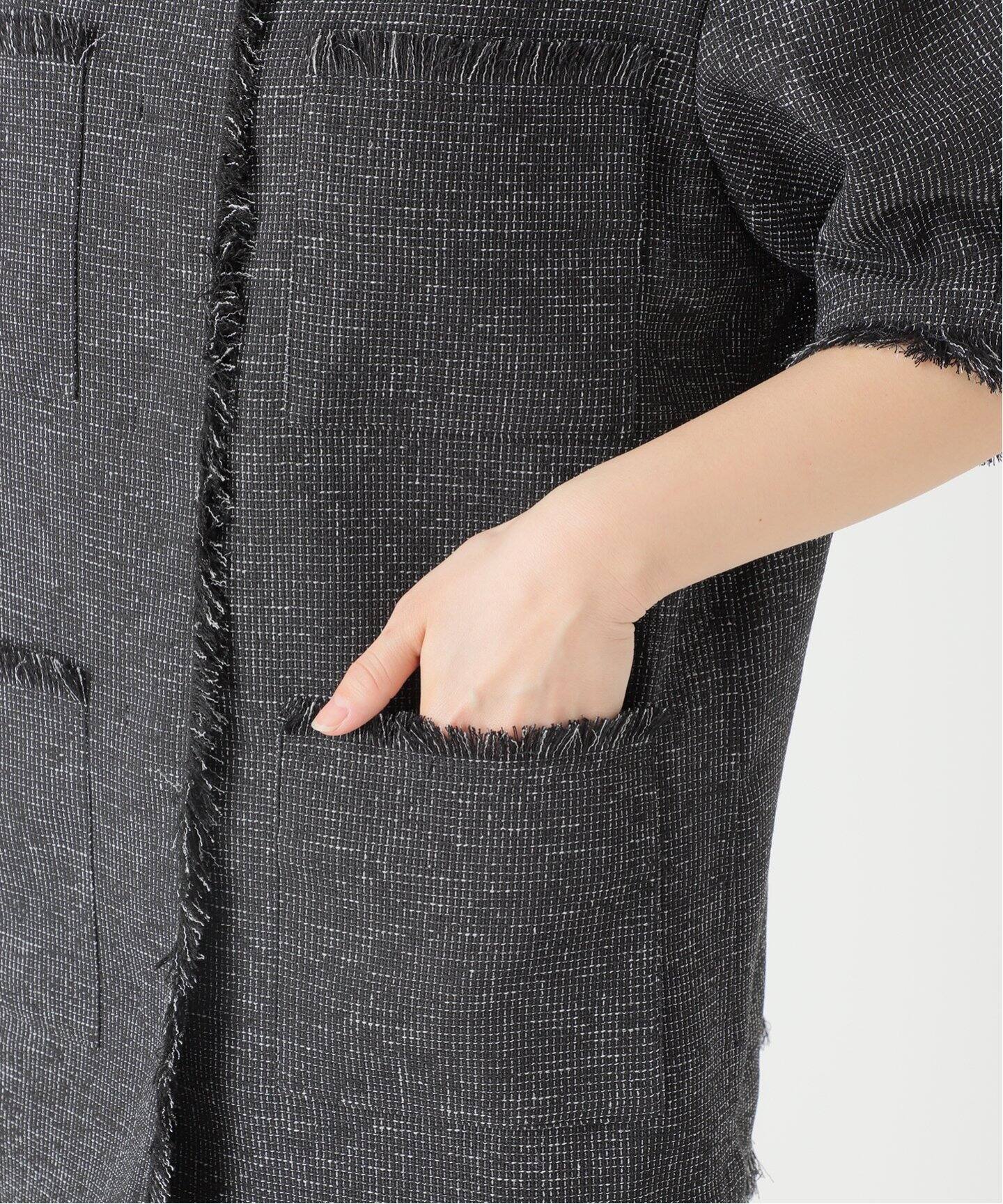 SP》TWEEDショートスリーブジャケット（ノーカラージャケット
