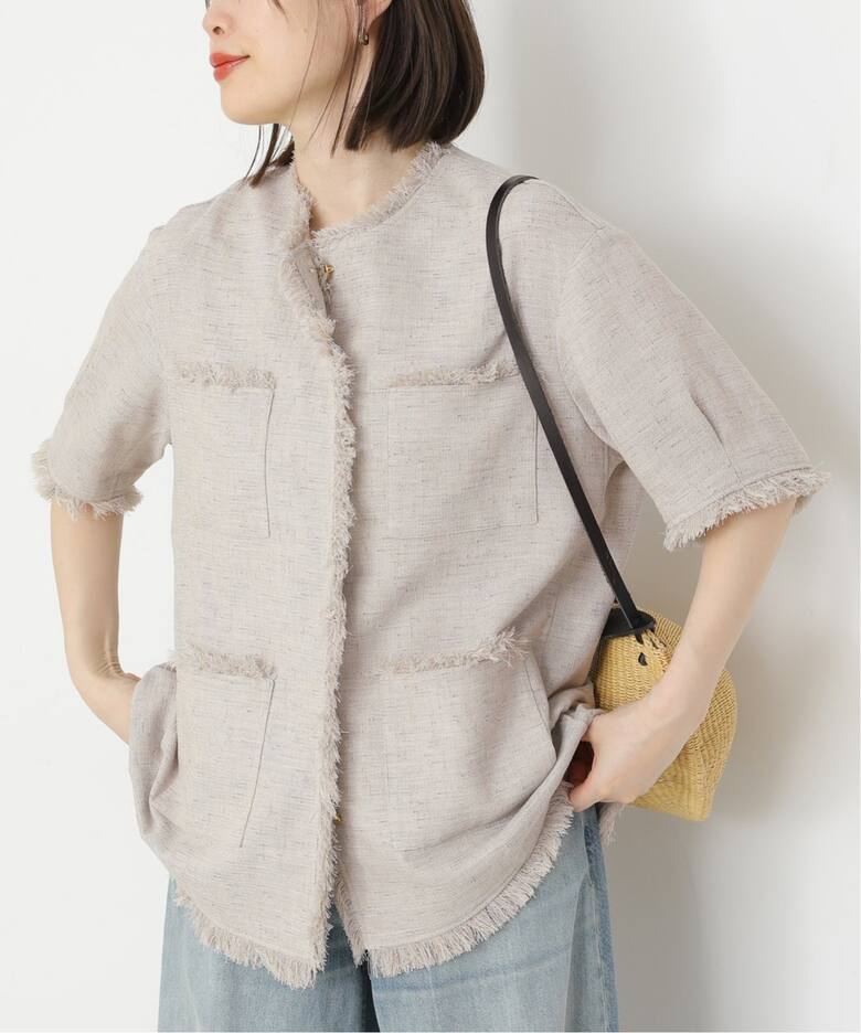 追加》【SP】TWEEDショートスリーブジャケット（ノーカラージャケット  