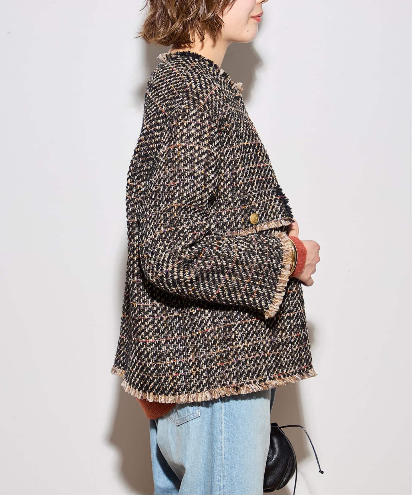 SP】GIOLICAツイードWIDEジャケット（ノーカラージャケット）｜JOURNAL