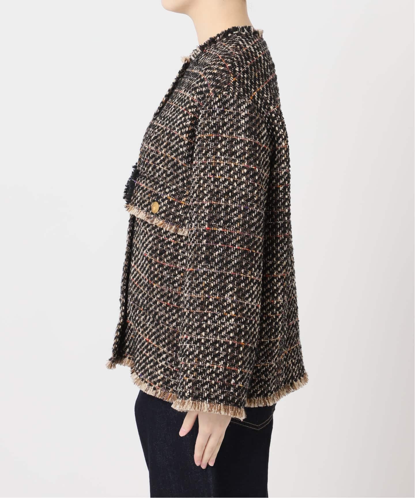 SP】GIOLICAツイードWIDEジャケット（ノーカラージャケット）｜JOURNAL