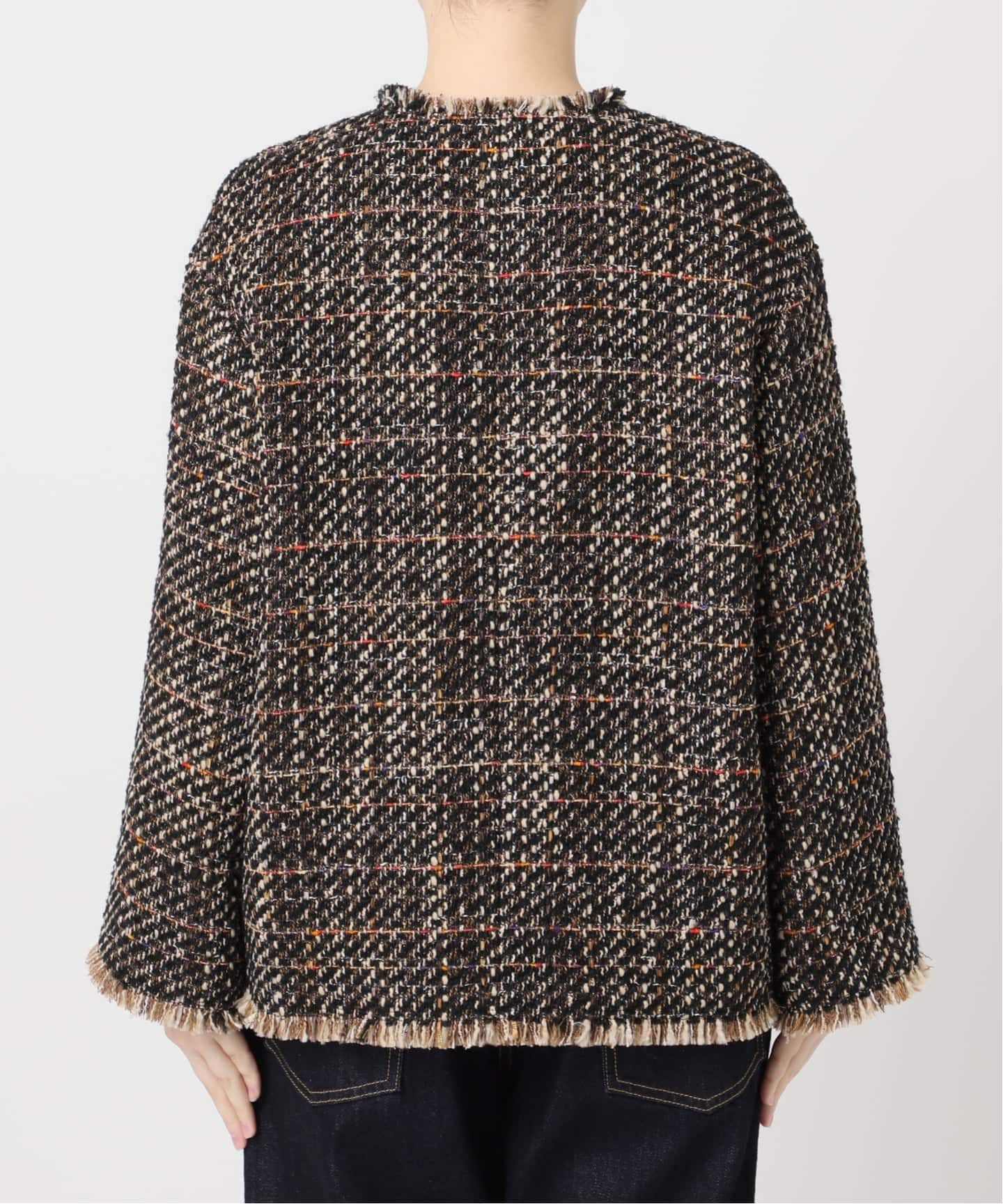 予約》【SP】GIOLICAツイードWIDEジャケット（ノーカラー