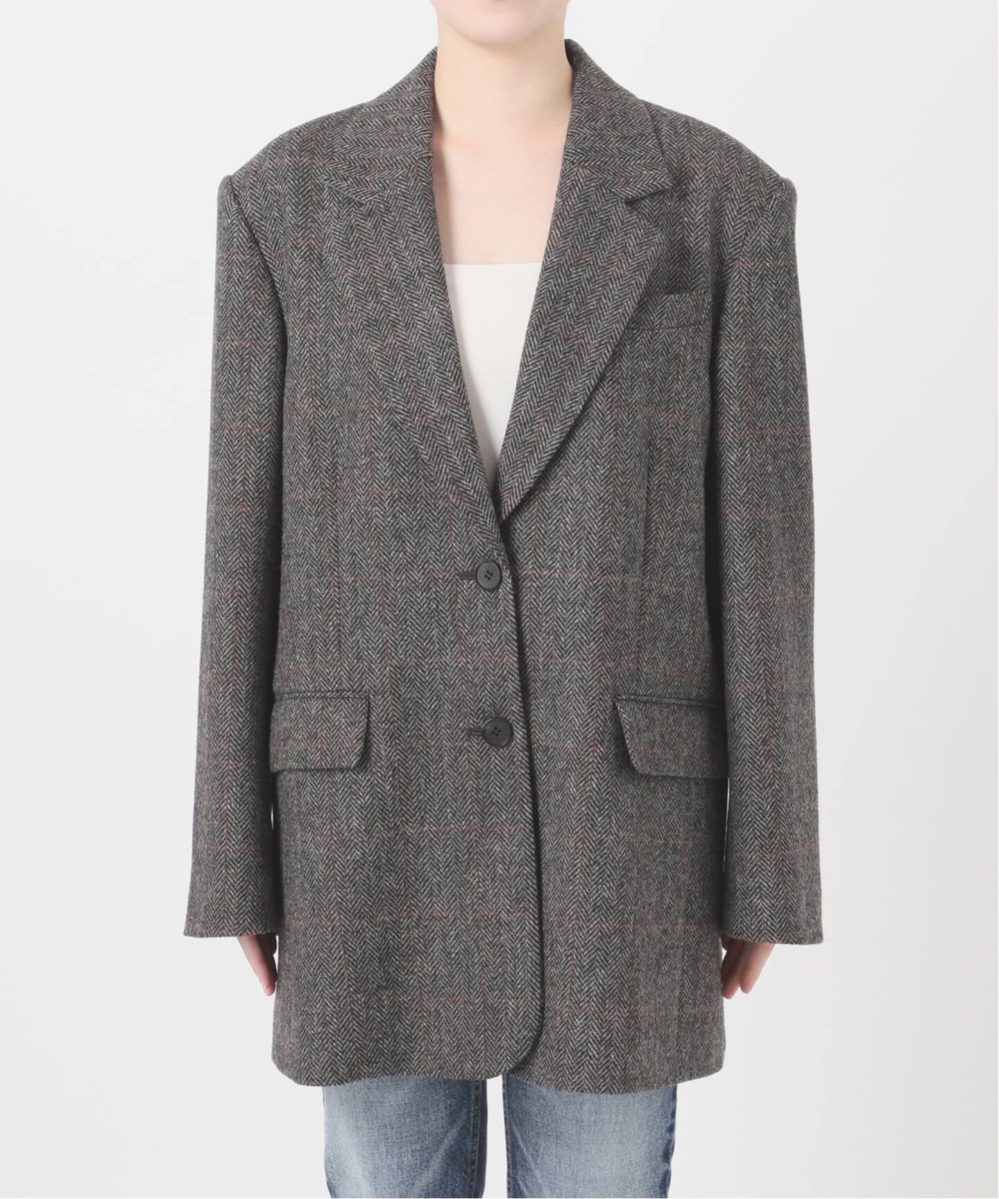 シェットランドウールチェックジャケット（テーラードジャケット