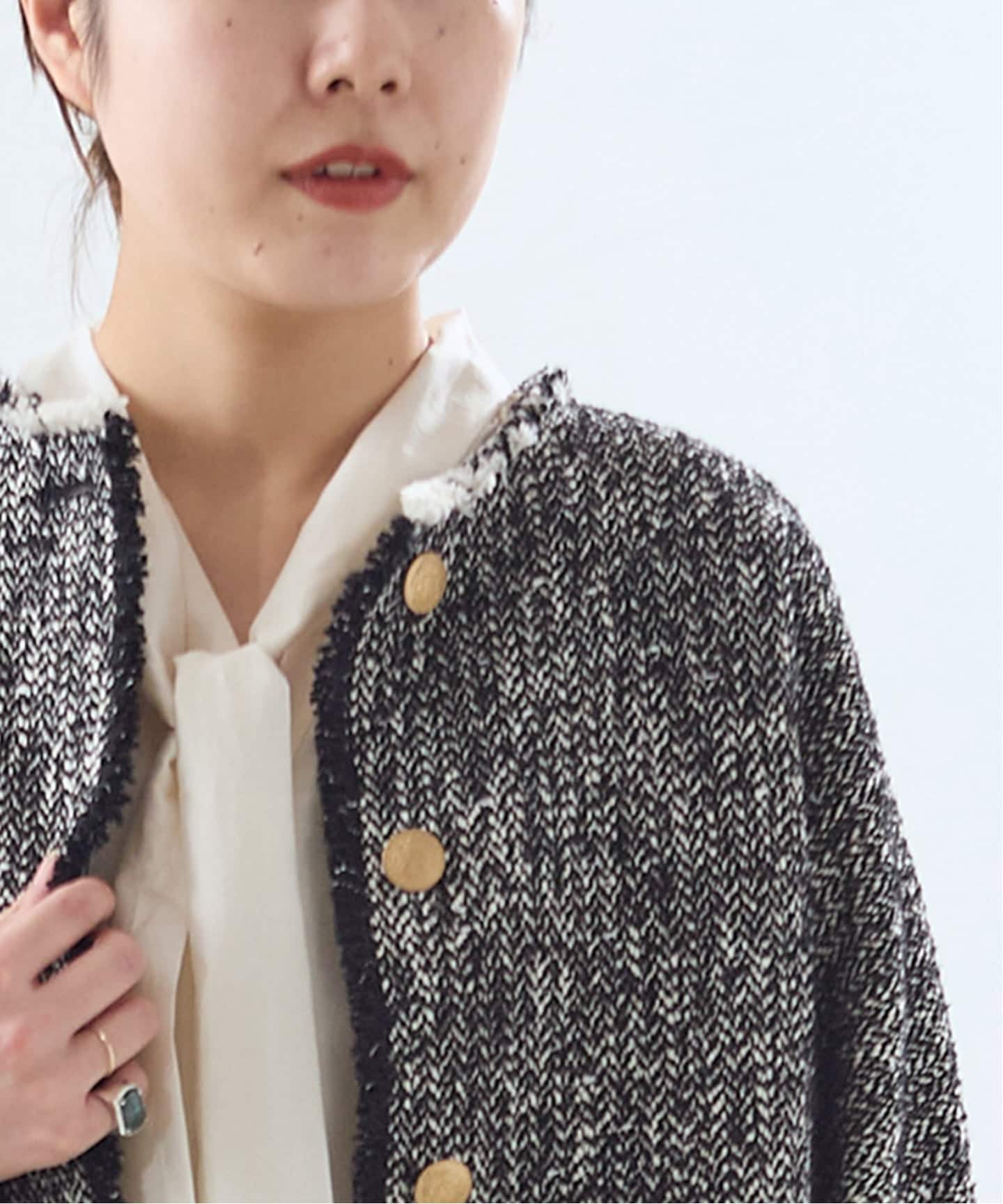 追加予約4》【SP】GIOLICATWEED ドルマンジャケット（ノーカラー