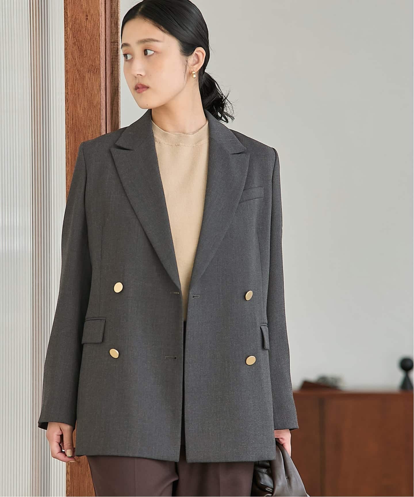 JOURNAL STANDARD L'ESSAGE【紺ブレ】 ジャケット 追加》ウールトリコチンブレザージャケット（テーラード
