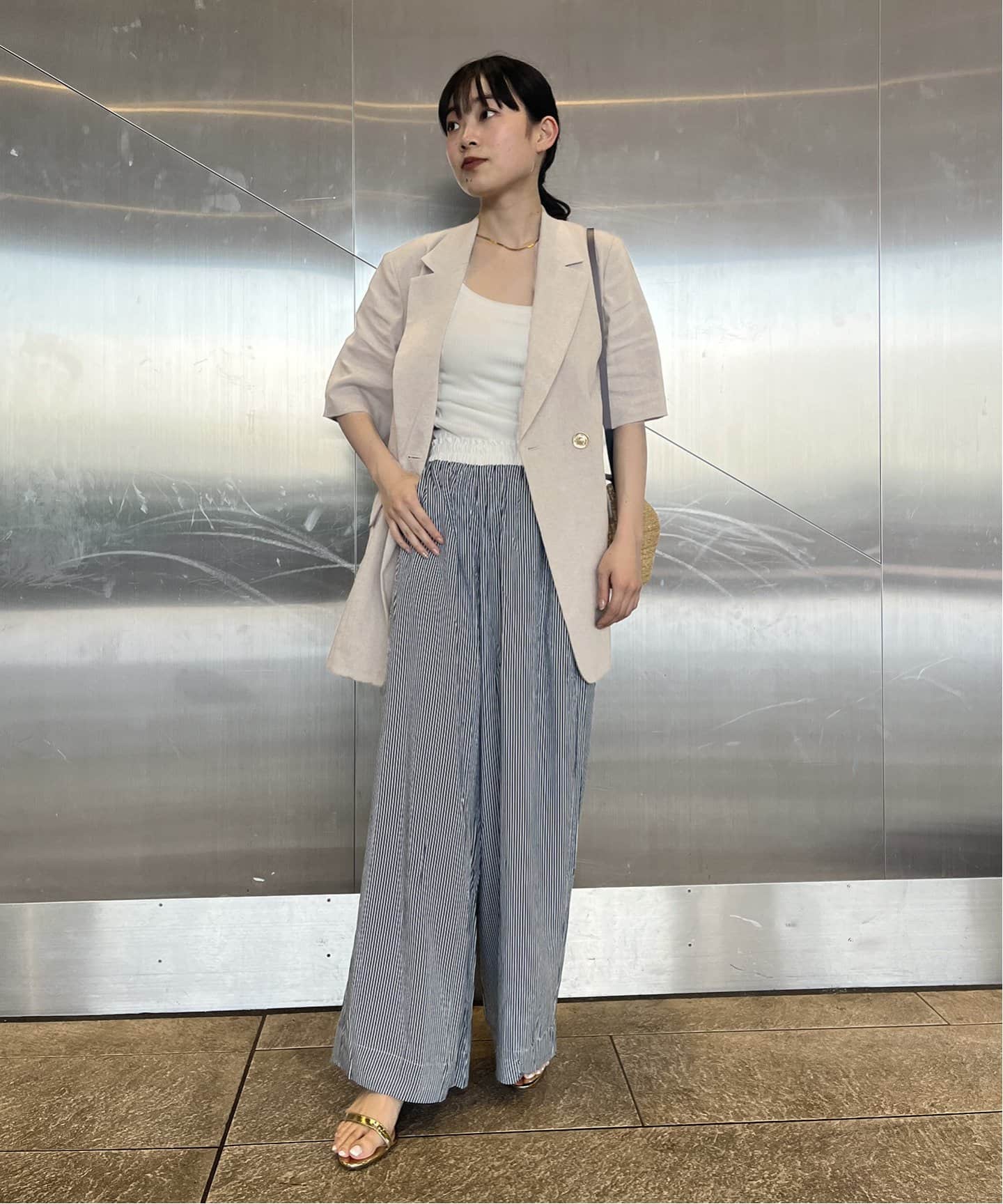 L'ESSAGE リネンストレッチ ハーフスリーブジャケット journal standard L'essage（ジャーナルスタンダードレサージュ