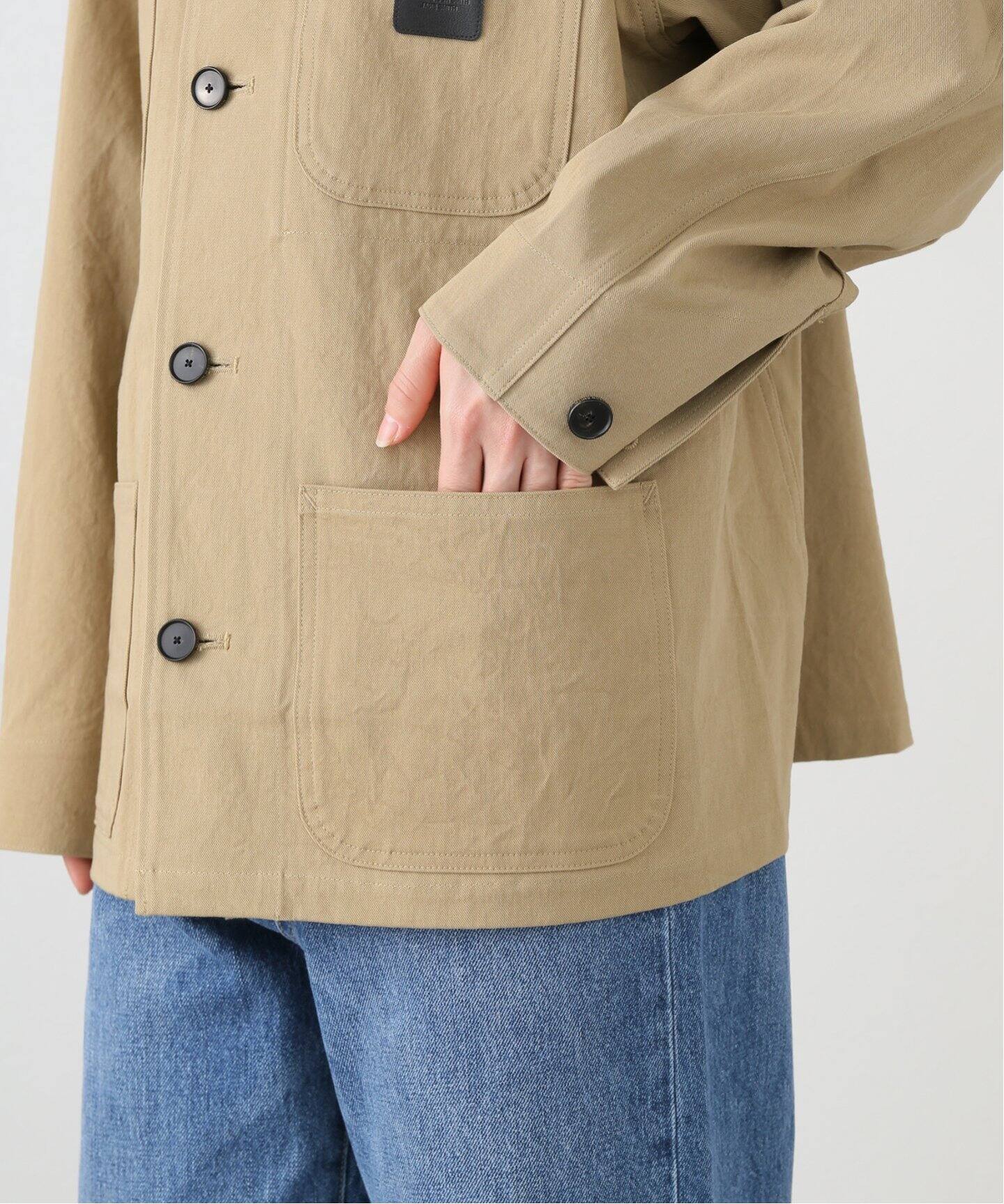 !!専用!!JANE SMITHジャケット JANE SMITH/ジェーンスミス】LEATHER COLLAR COTTON CHINO C