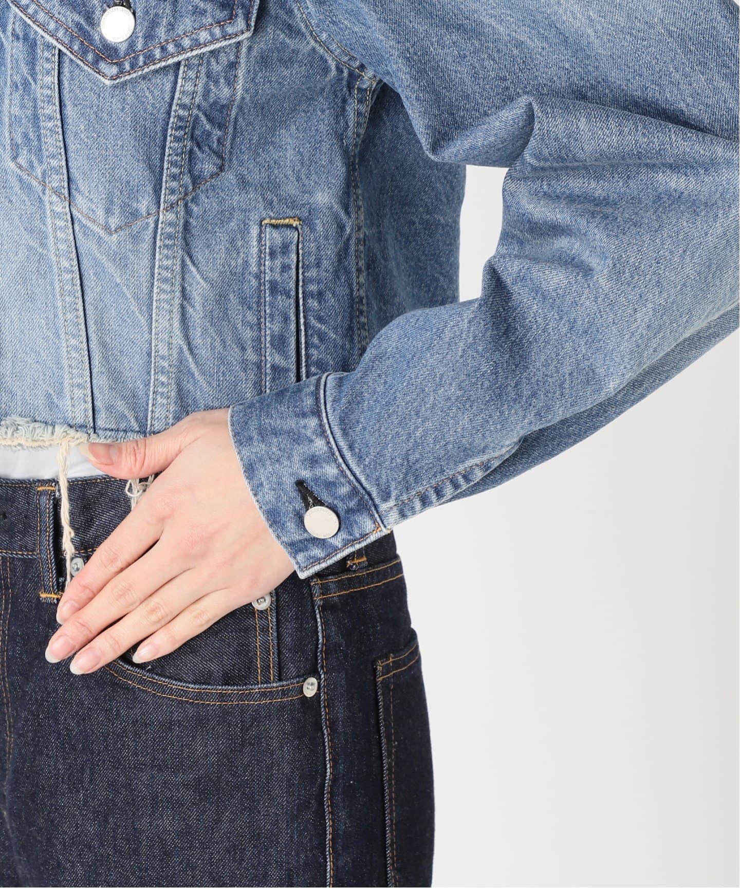 JANE SMITH】12.75oz DENIM CUT OFF TRUCKER：デニムジャケット
