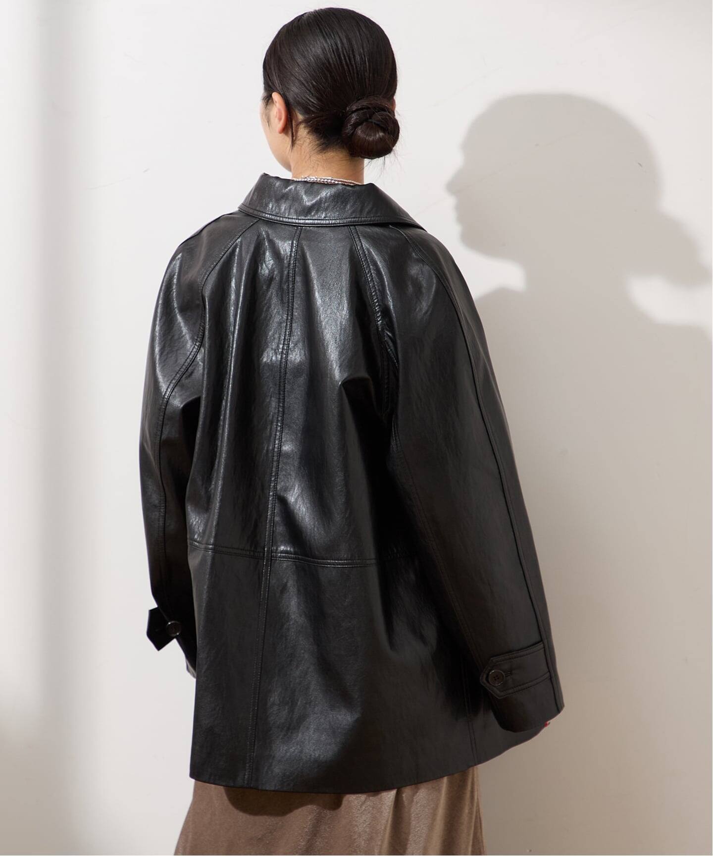ジャケット・アウター Dunst UNISEX LEATHER HALF JACKET DUNST/ダンスト】UNISEX LILY VEGAN LEATHER HALF JAC：ジャケット